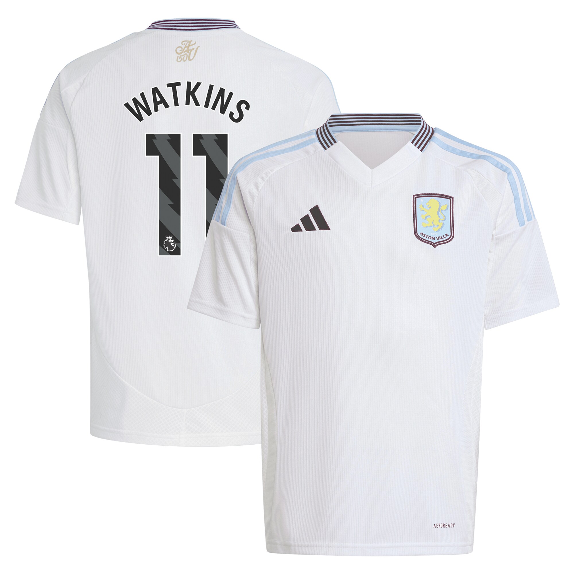 Aston Villa aston villa adidas away shirt 2024-25 – kids with watkins 11 printing Kits - Official Football Shirts & Training Gear