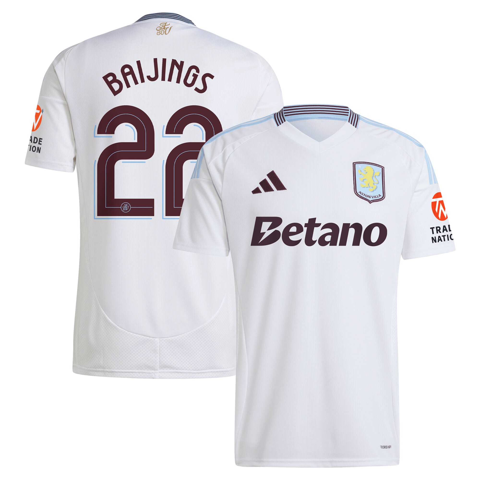 Aston Villa aston villa adidas away shirt 2024-25 with baijings 22 cup printing Kits - Official Football Shirts & Training Gear