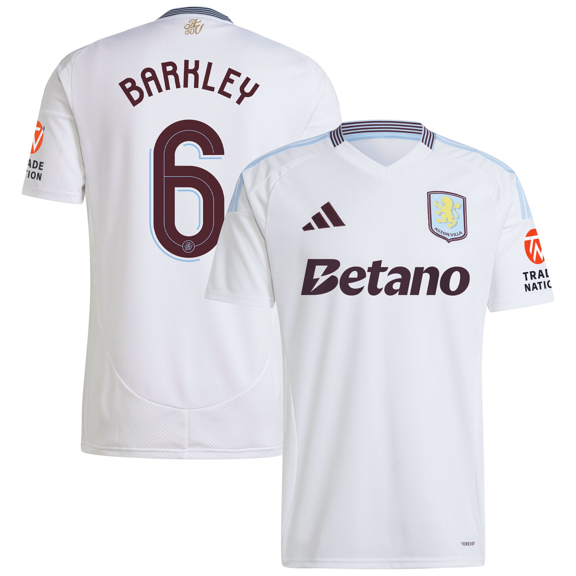 Aston Villa aston villa adidas away shirt 2024-25 with barkley 6 cup printing Kits - Official Football Shirts & Training Gear