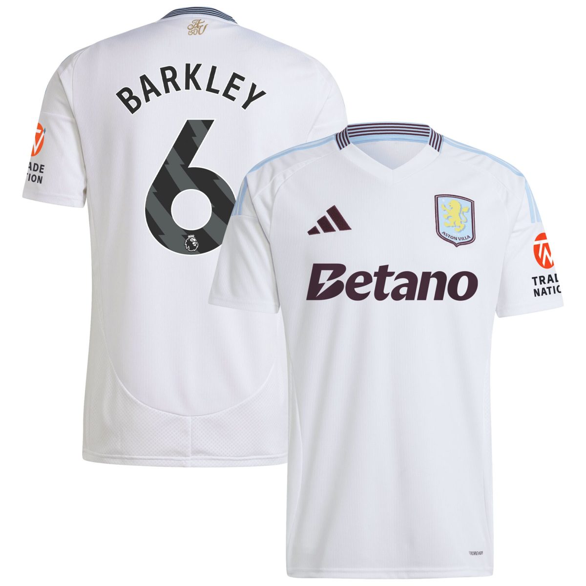 Aston Villa aston villa adidas away shirt 2024-25 with barkley 6 printing Kits - Official Football Shirts & Training Gear