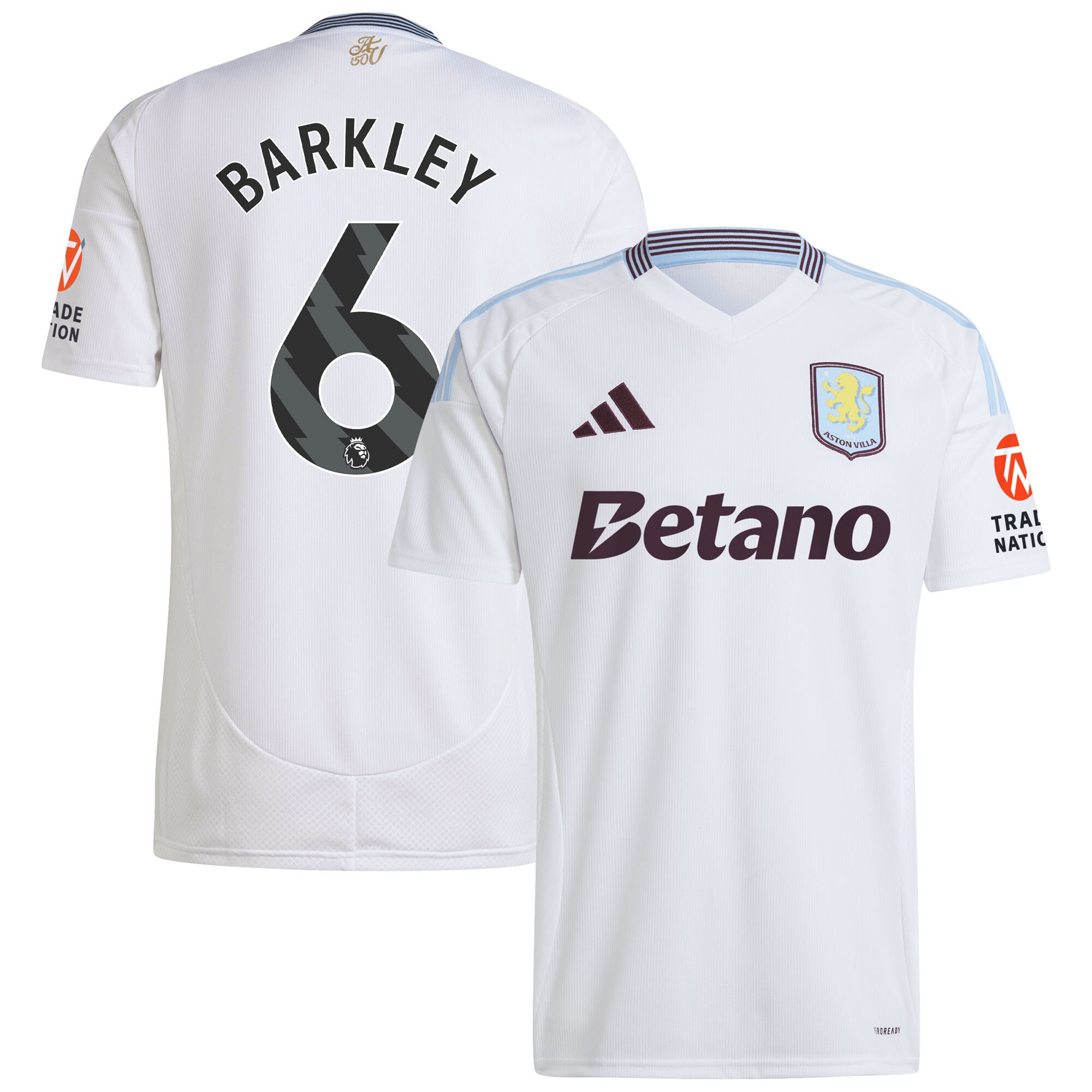 Aston Villa aston villa adidas away shirt 2024-25 with barkley 6 printing Kits - Official Football Shirts & Training Gear