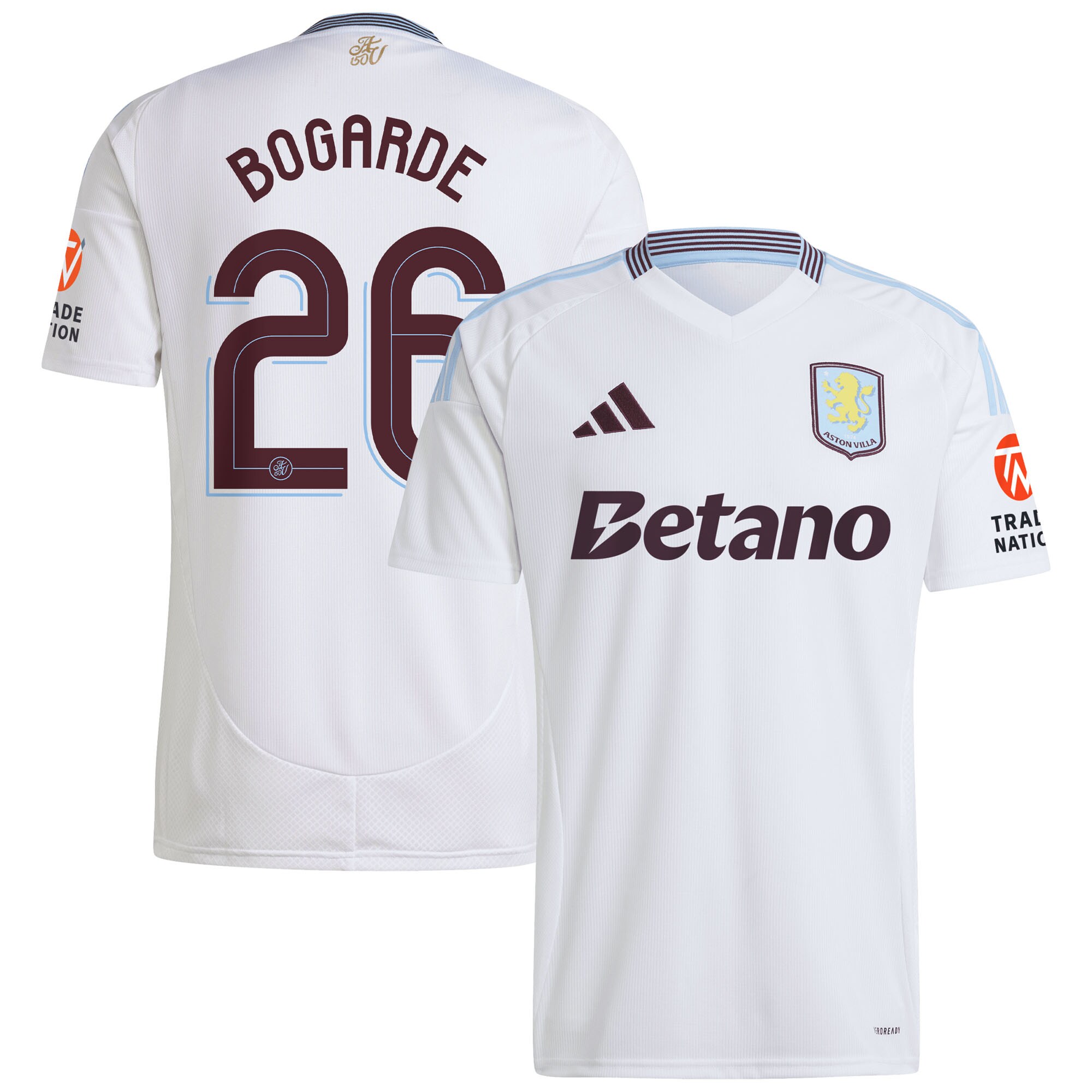 Aston Villa aston villa adidas away shirt 2024-25 with bogarde 26 cup printing Kits - Official Football Shirts & Training Gear