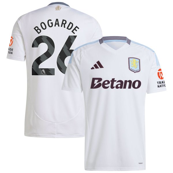 Aston Villa aston villa adidas away shirt 2024-25 with bogarde 26 printing Kits - Official Football Shirts & Training Gear