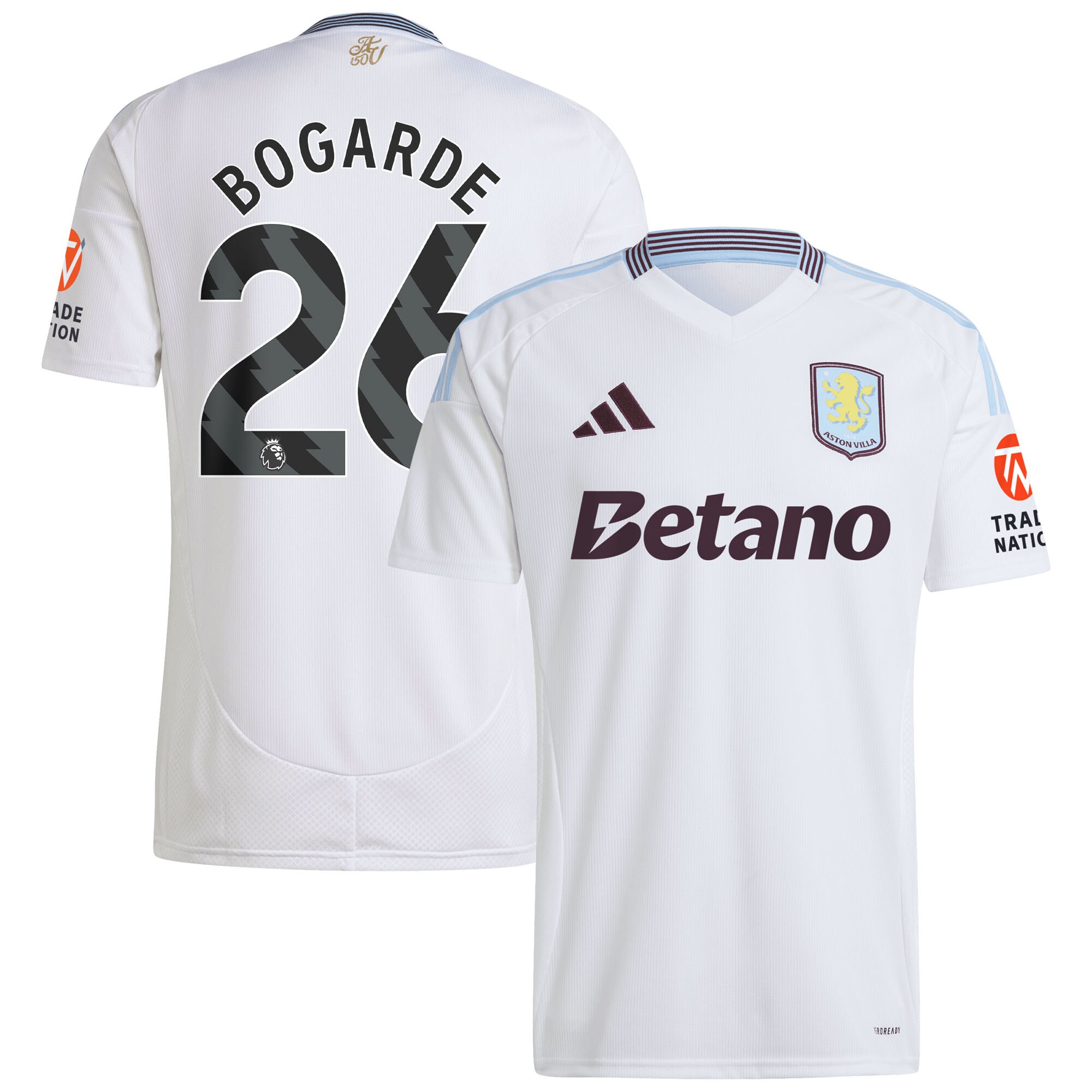 Aston Villa aston villa adidas away shirt 2024-25 with bogarde 26 printing Kits - Official Football Shirts & Training Gear