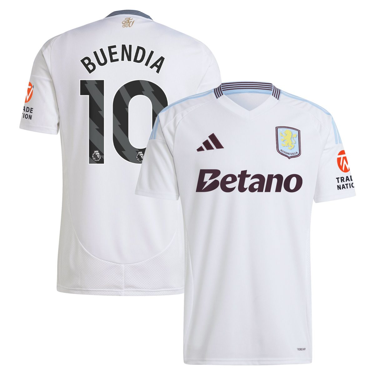 Aston Villa aston villa adidas away shirt 2024-25 with buendia 10 printing Kits - Official Football Shirts & Training Gear
