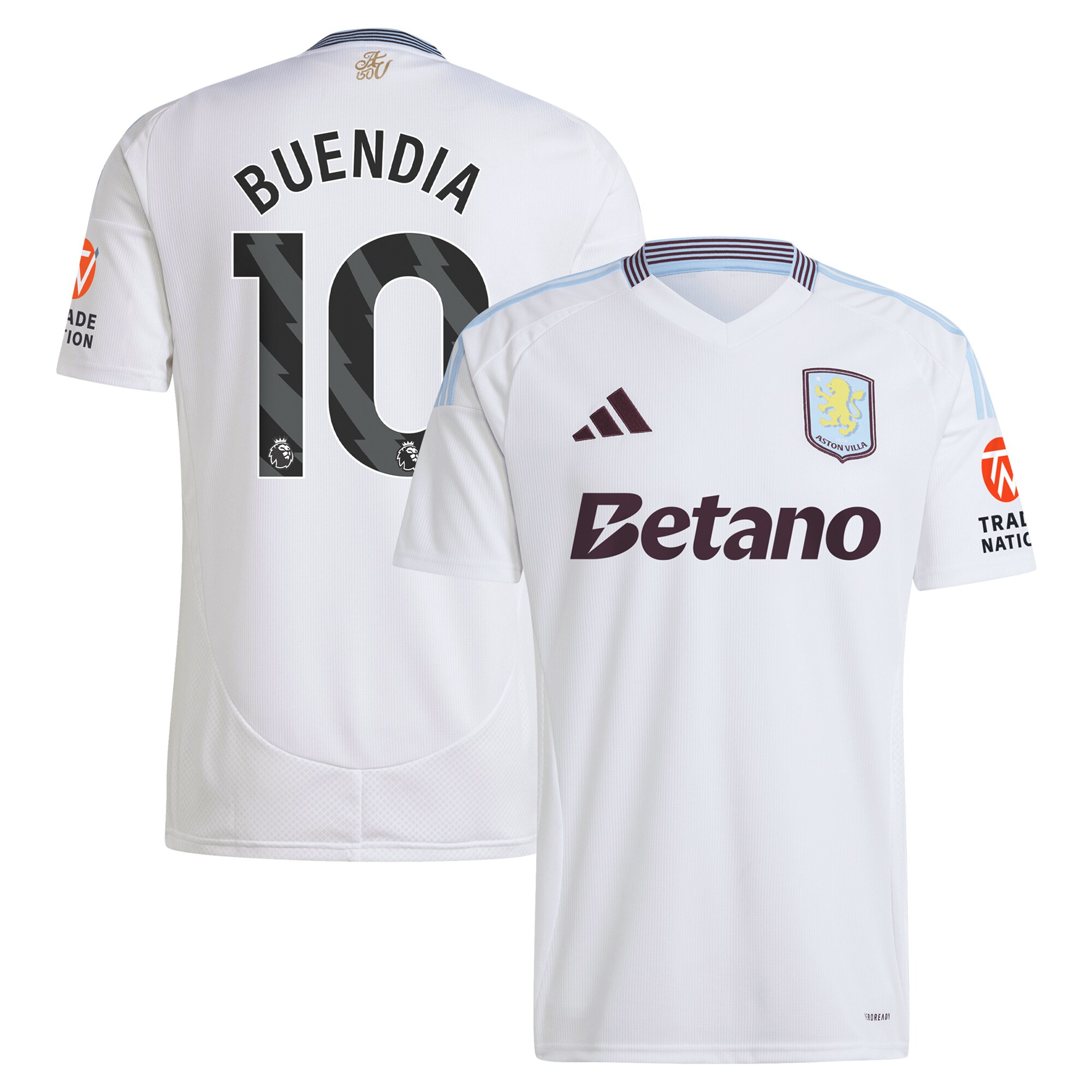Aston Villa aston villa adidas away shirt 2024-25 with buendia 10 printing Kits - Official Football Shirts & Training Gear