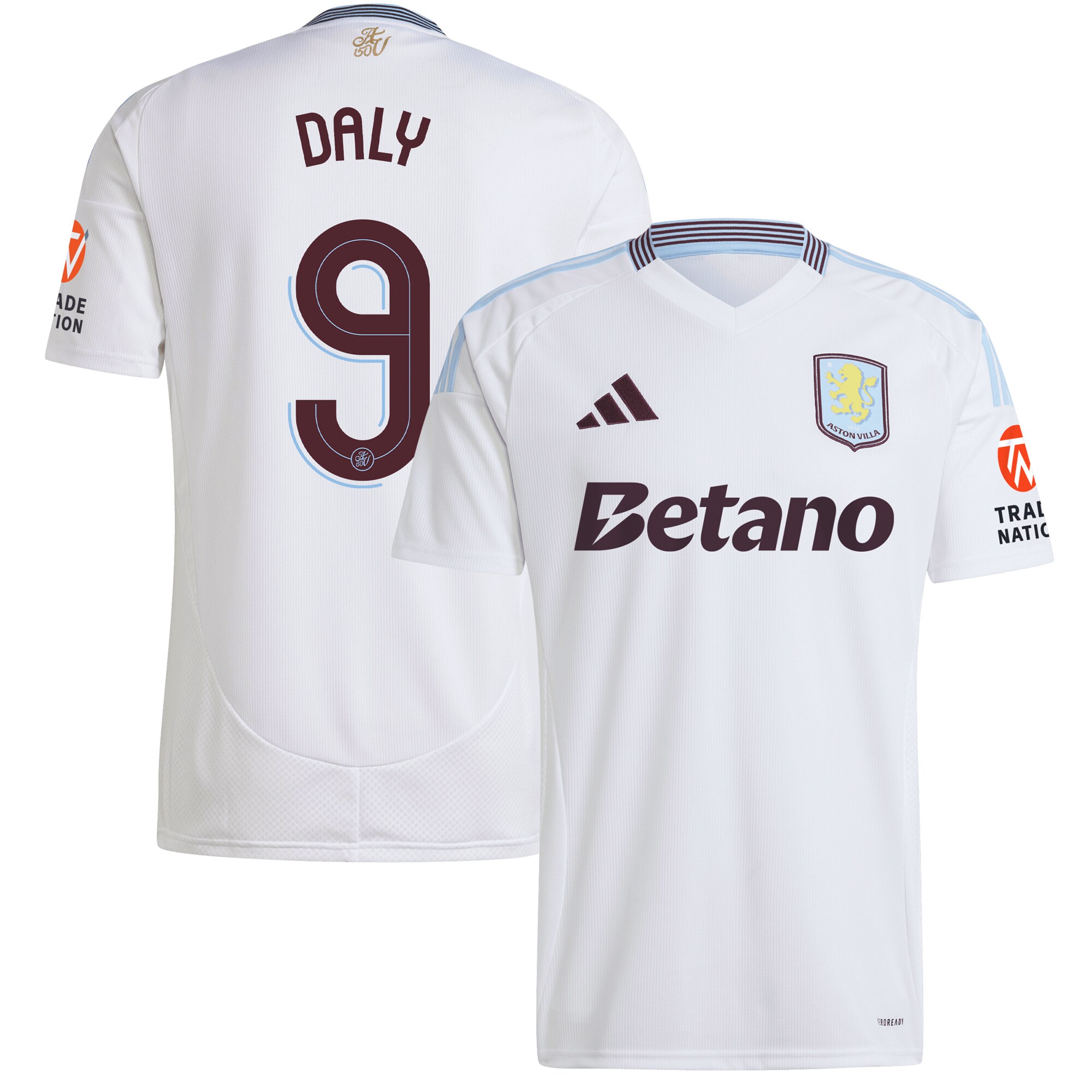 Aston Villa aston villa adidas away shirt 2024-25 with daly 9 cup printing Kits - Official Football Shirts & Training Gear