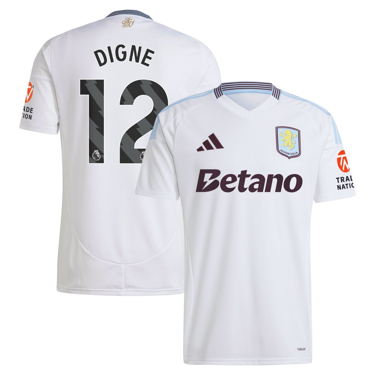 Aston Villa aston villa adidas away shirt 2024-25 with digne 12 printing Kits - Official Football Shirts & Training Gear