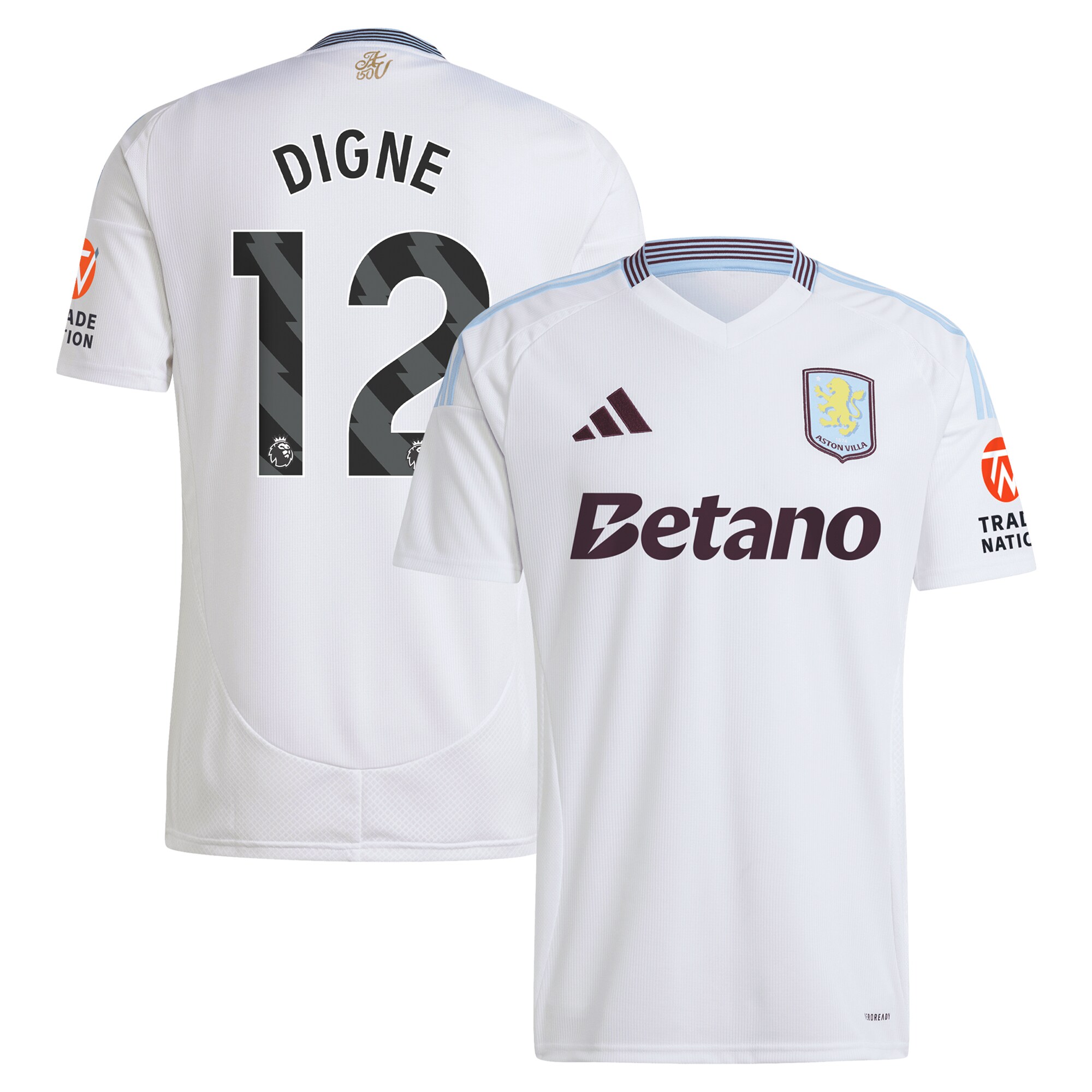 Aston Villa aston villa adidas away shirt 2024-25 with digne 12 printing Kits - Official Football Shirts & Training Gear