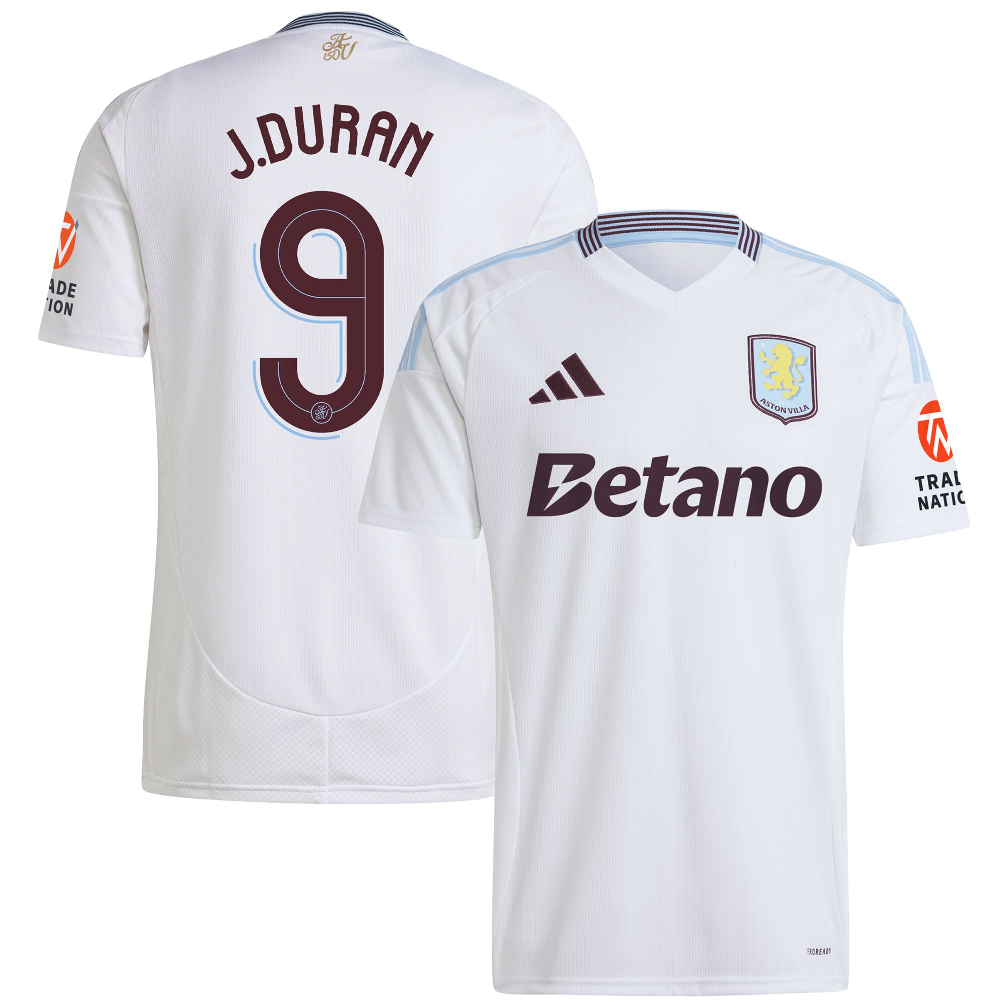 Aston Villa aston villa adidas away shirt 2024-25 with duran 9 cup printing Kits - Official Football Shirts & Training Gear