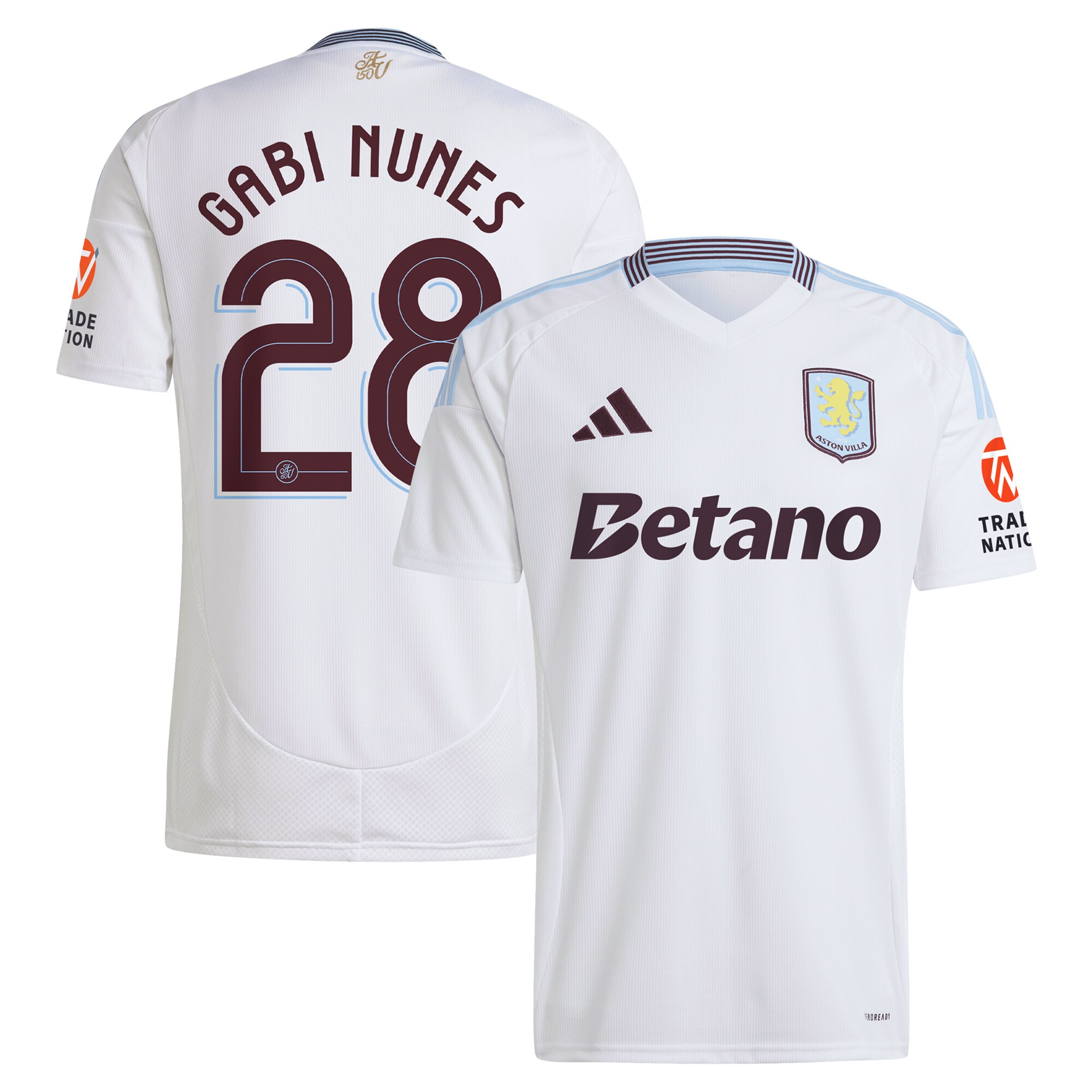 Aston Villa aston villa adidas away shirt 2024-25 with gabi nunes 28 cup printing Kits - Official Football Shirts & Training Gear