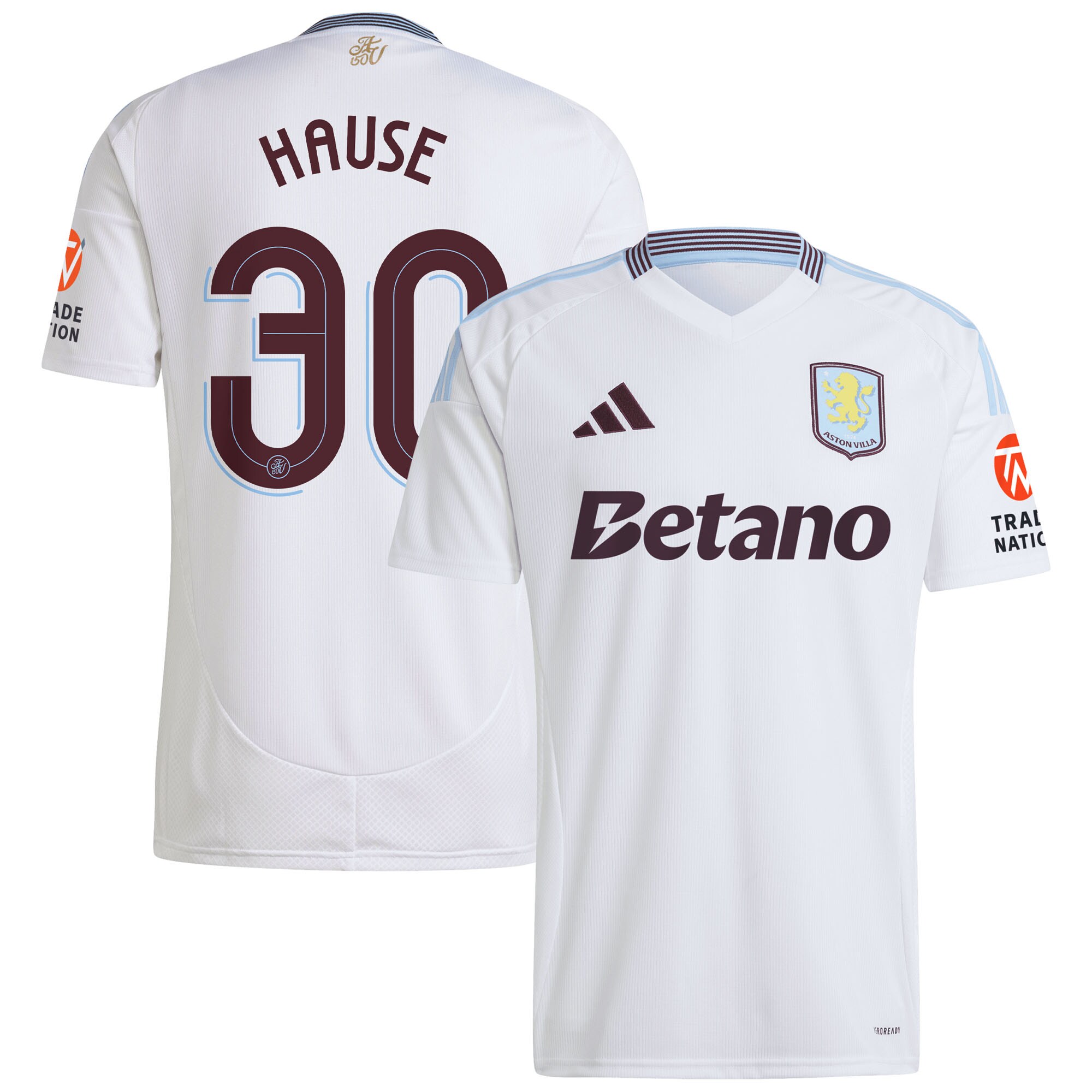 Aston Villa aston villa adidas away shirt 2024-25 with hause 30 cup printing Kits - Official Football Shirts & Training Gear