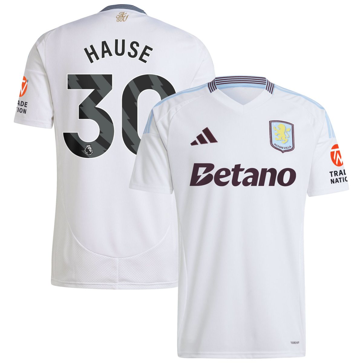 Aston Villa aston villa adidas away shirt 2024-25 with hause 30 printing Kits - Official Football Shirts & Training Gear