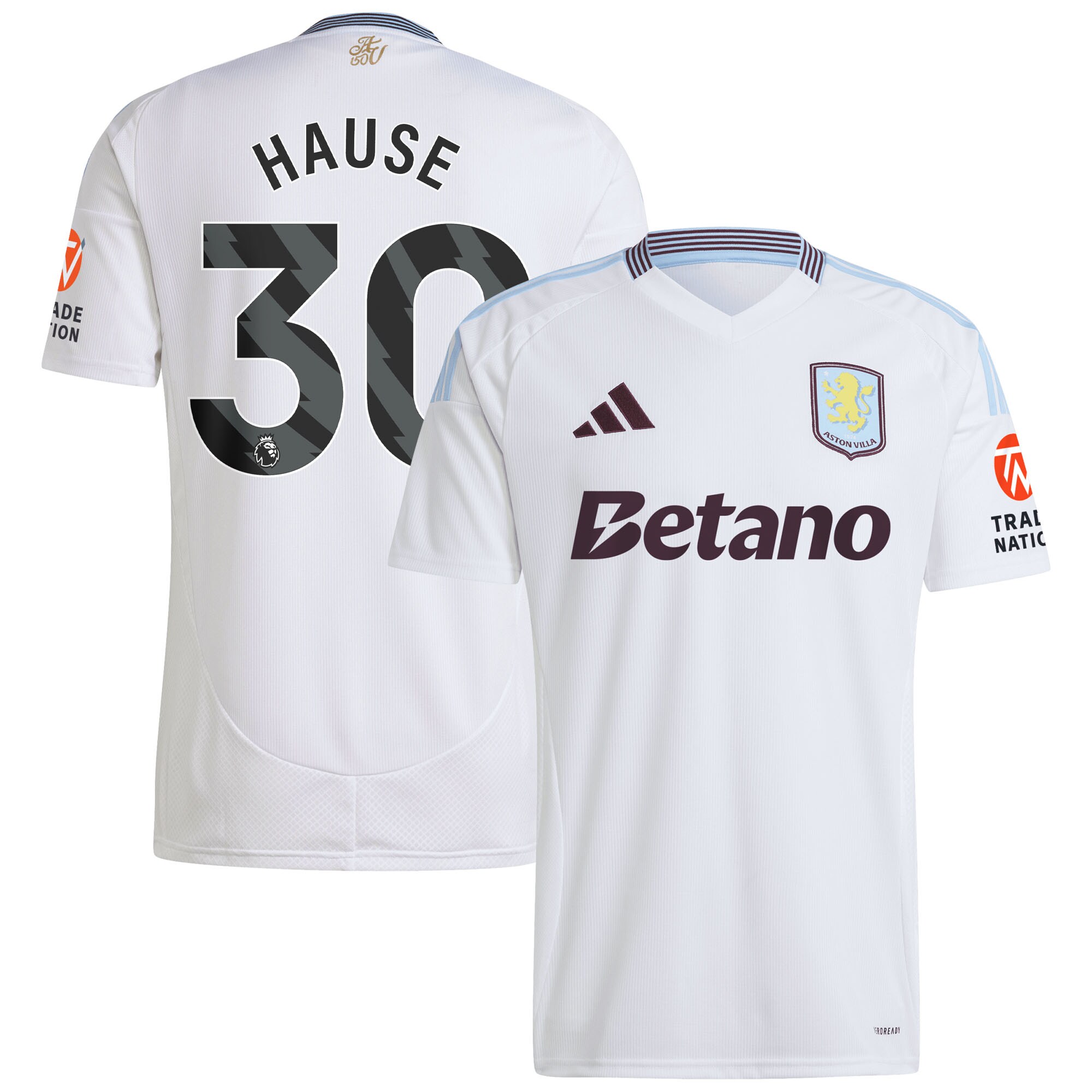 Aston Villa aston villa adidas away shirt 2024-25 with hause 30 printing Kits - Official Football Shirts & Training Gear