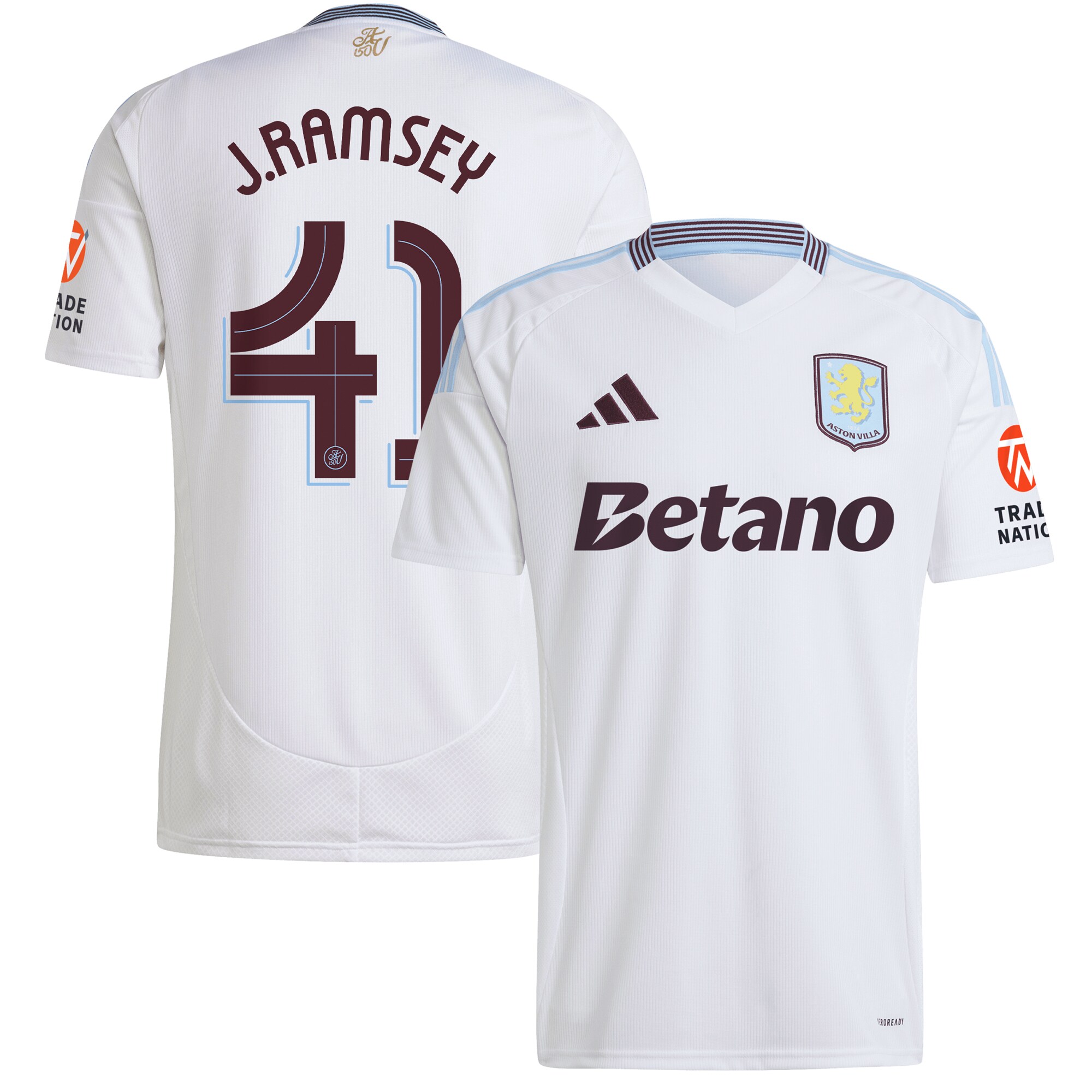 Aston Villa aston villa adidas away shirt 2024-25 with j. ramsey 41 cup printing Kits - Official Football Shirts & Training Gear
