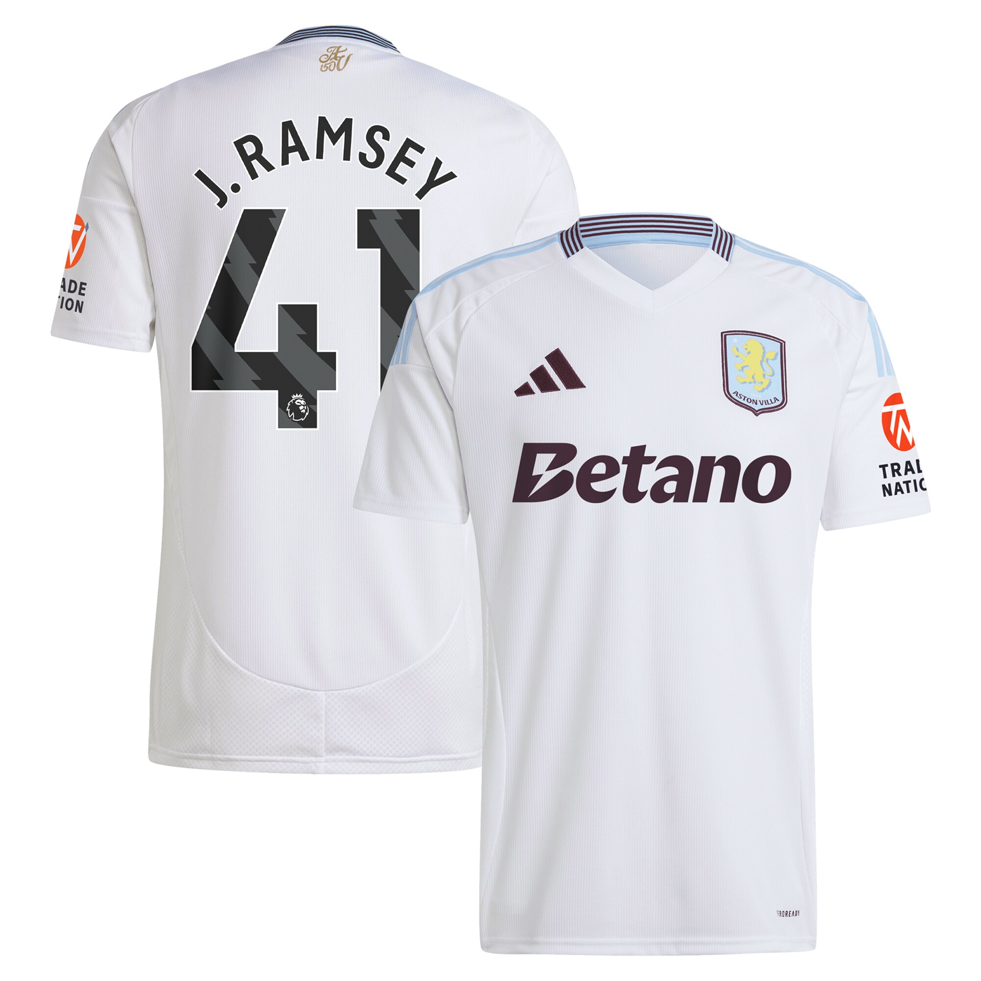 Aston Villa aston villa adidas away shirt 2024-25 with j. ramsey 41 printing Kits - Official Football Shirts & Training Gear