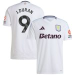 Aston Villa aston villa adidas away shirt 2024-25 with j.duran 9 printing Kits - Official Football Shirts & Training Gear