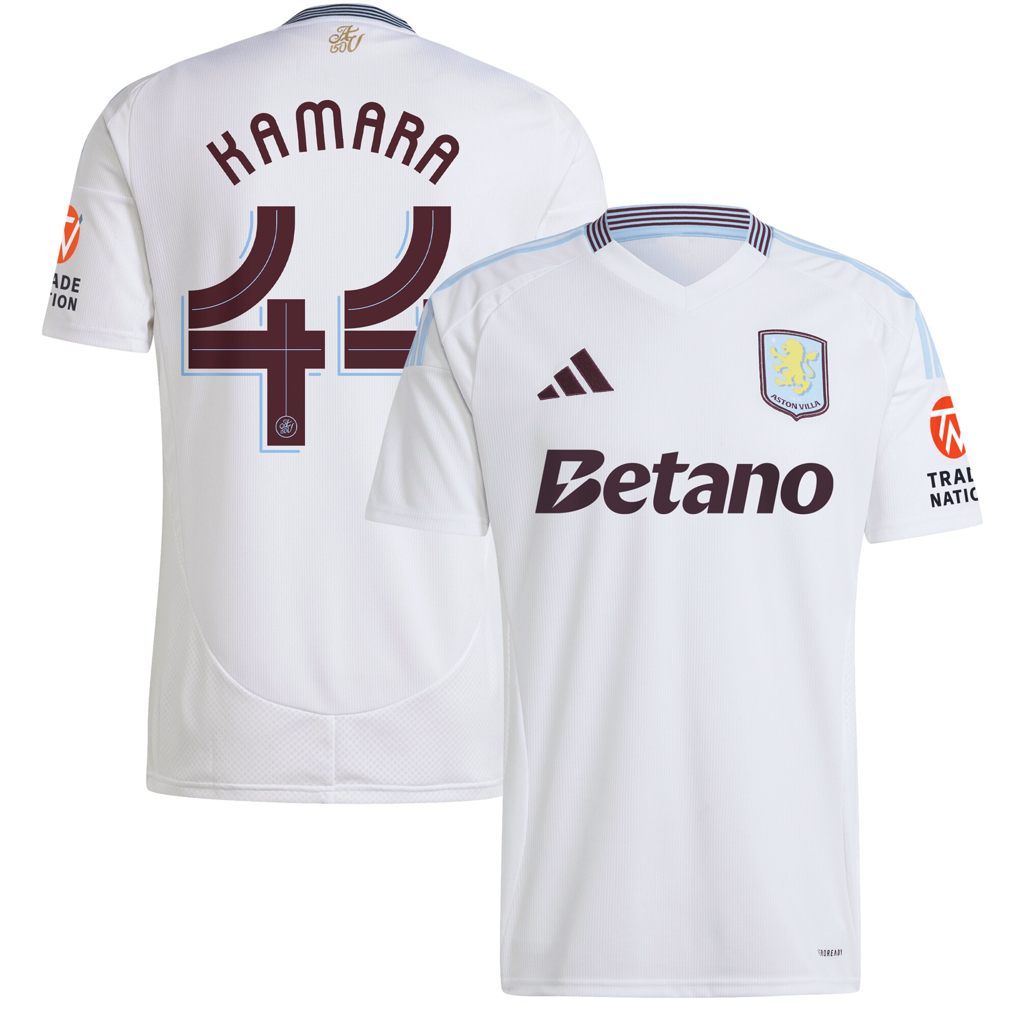 Aston Villa aston villa adidas away shirt 2024-25 with kamara 44 cup printing Kits - Official Football Shirts & Training Gear