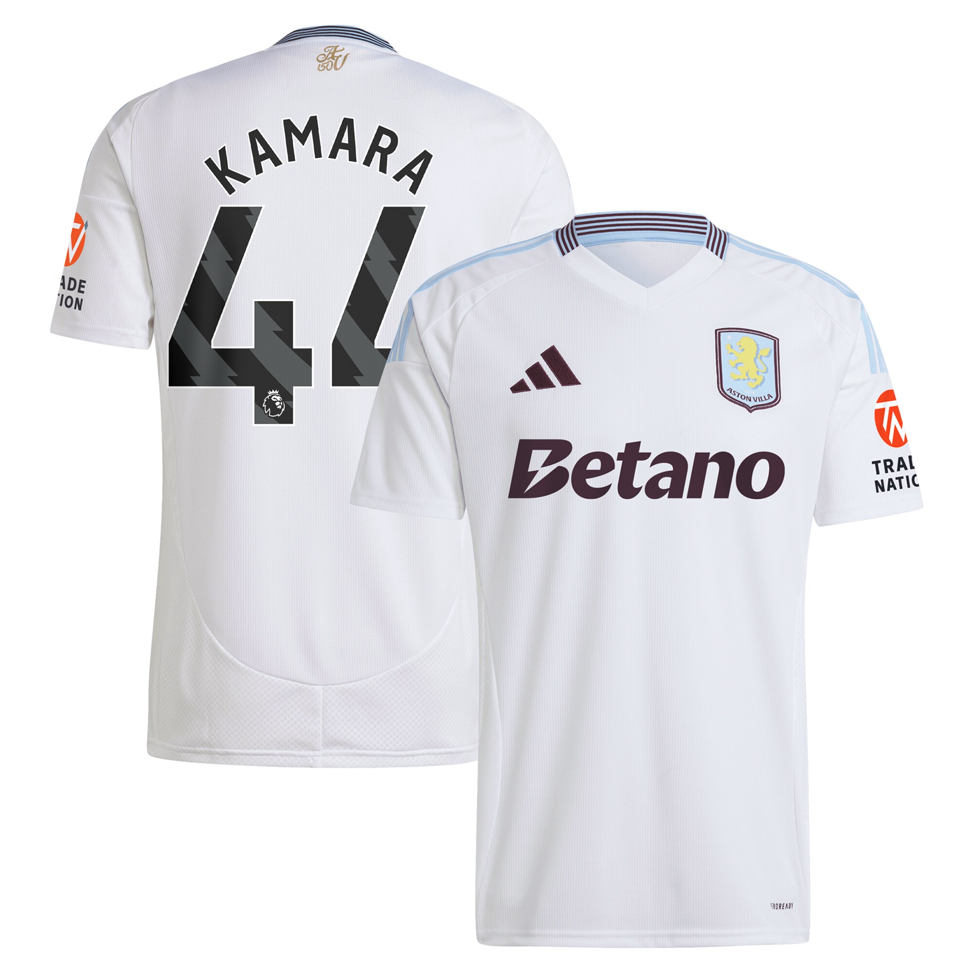 Aston Villa aston villa adidas away shirt 2024-25 with kamara 44 printing Kits - Official Football Shirts & Training Gear