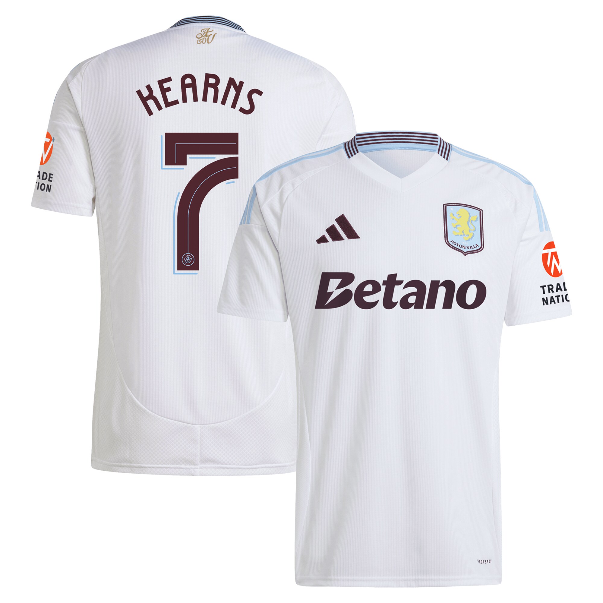 Aston Villa aston villa adidas away shirt 2024-25 with kearns 7 cup printing Kits - Official Football Shirts & Training Gear