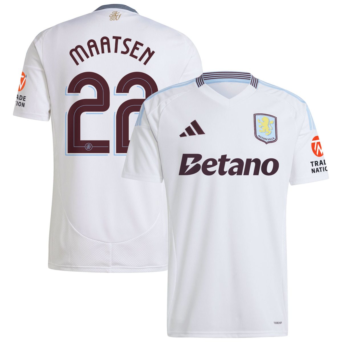 Aston Villa aston villa adidas away shirt 2024-25 with maatsen 22 cup printing Kits - Official Football Shirts & Training Gear