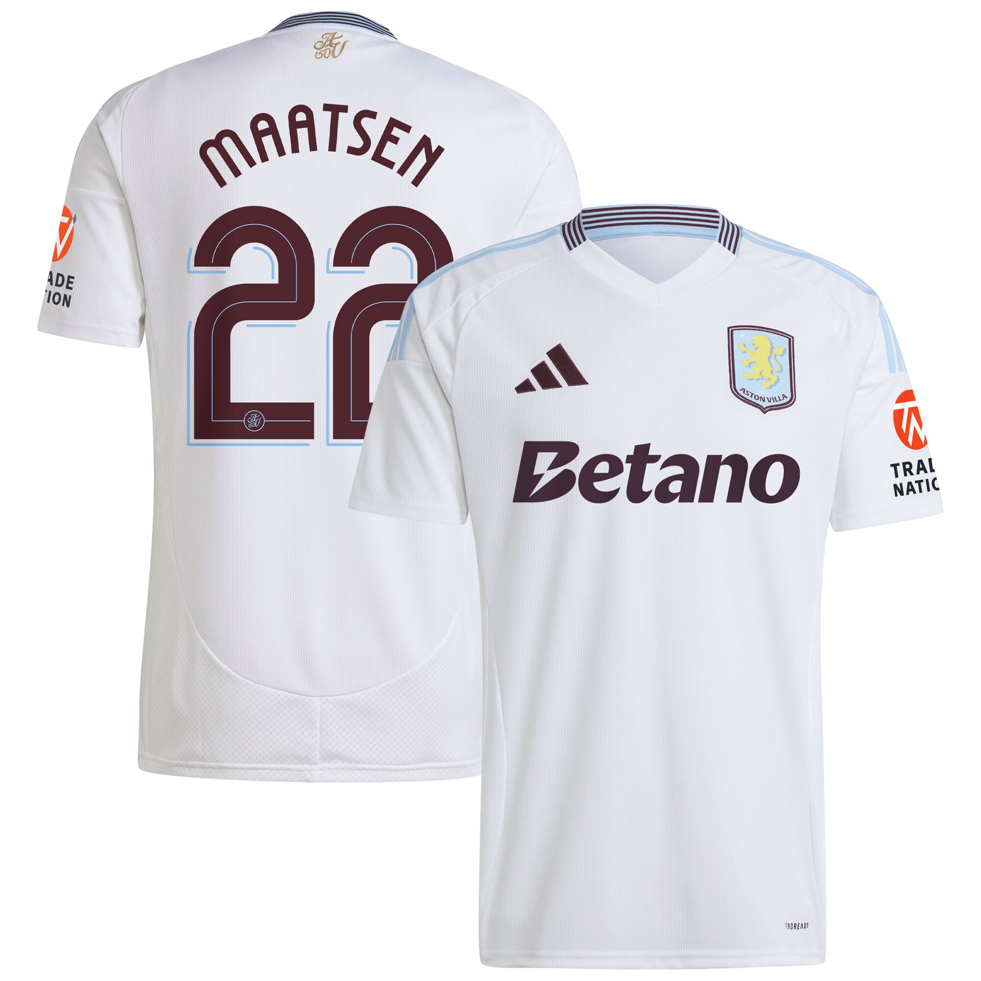 Aston Villa aston villa adidas away shirt 2024-25 with maatsen 22 cup printing Kits - Official Football Shirts & Training Gear