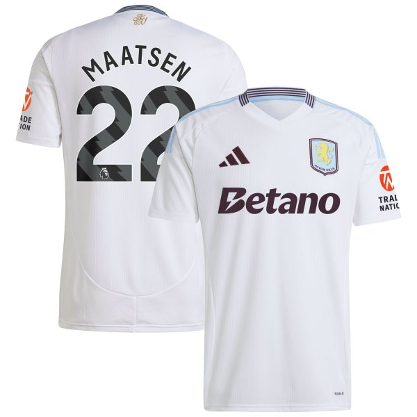 Aston Villa aston villa adidas away shirt 2024-25 with maatsen 22 printing Kits - Official Football Shirts & Training Gear