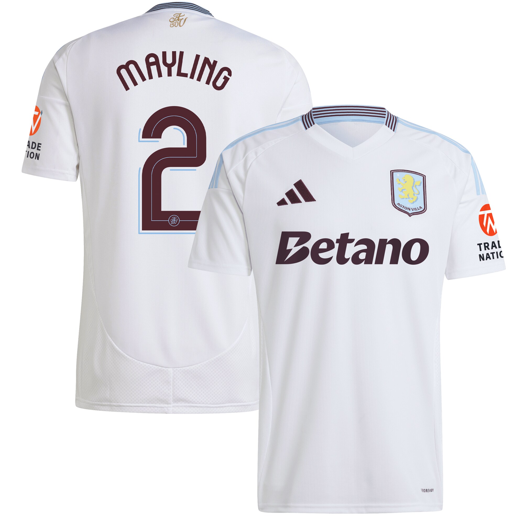 Aston Villa aston villa adidas away shirt 2024-25 with mayling 2 cup printing Kits - Official Football Shirts & Training Gear