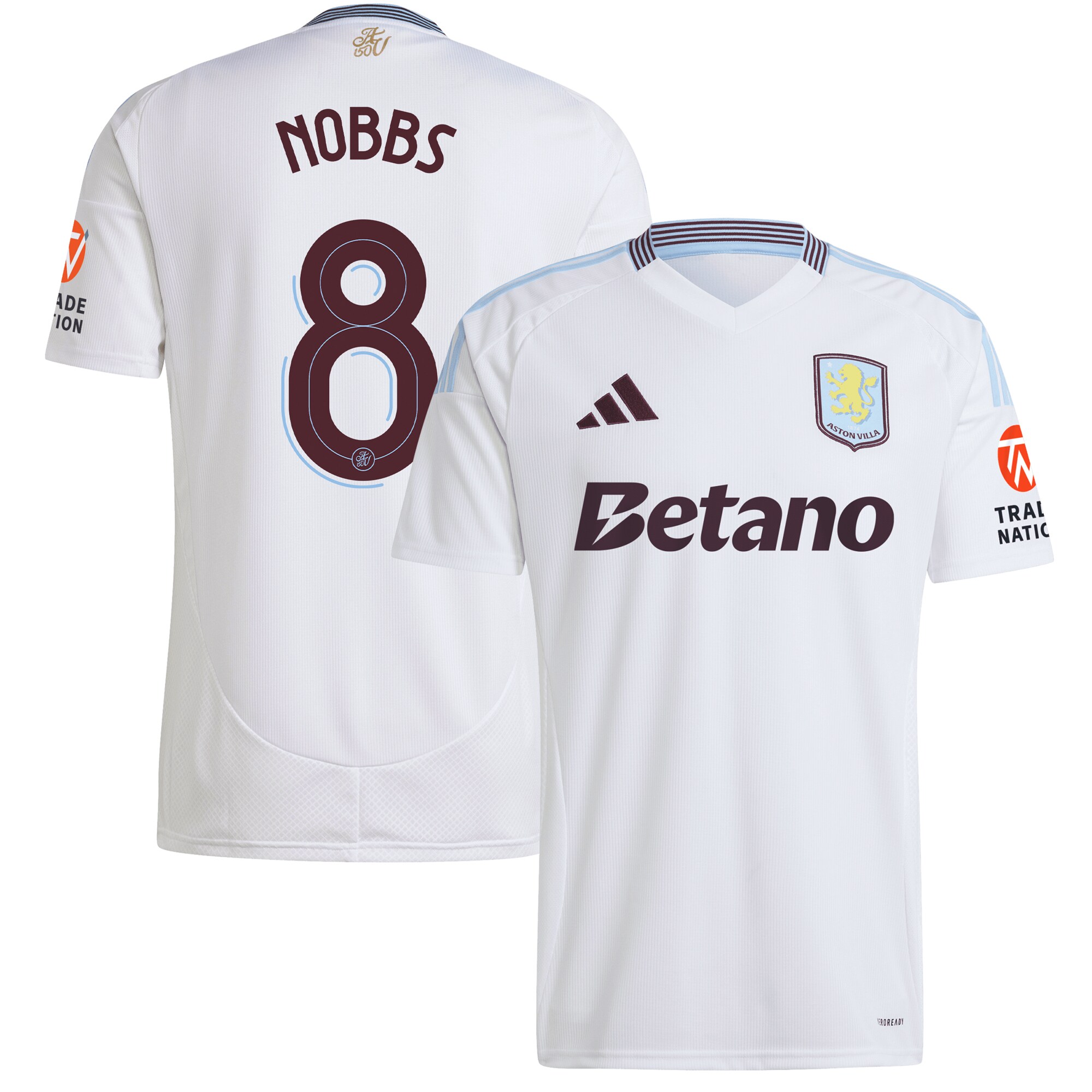 Aston Villa aston villa adidas away shirt 2024-25 with nobbs 8 cup printing Kits - Official Football Shirts & Training Gear