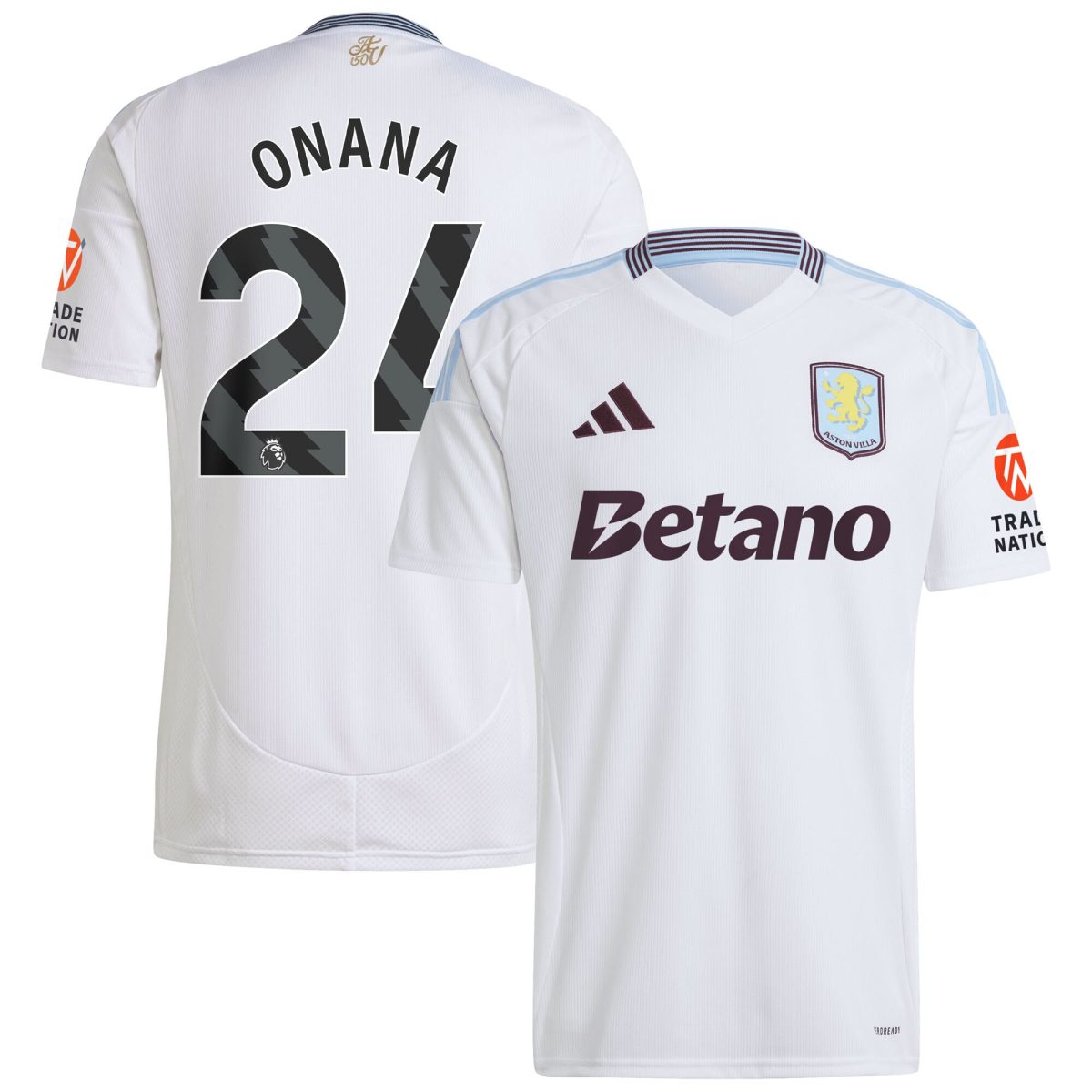 Aston Villa aston villa adidas away shirt 2024-25 with onana 24 printing Kits - Official Football Shirts & Training Gear