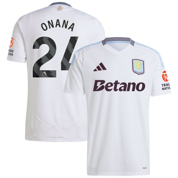 Aston Villa aston villa adidas away shirt 2024-25 with onana 24 printing Kits - Official Football Shirts & Training Gear