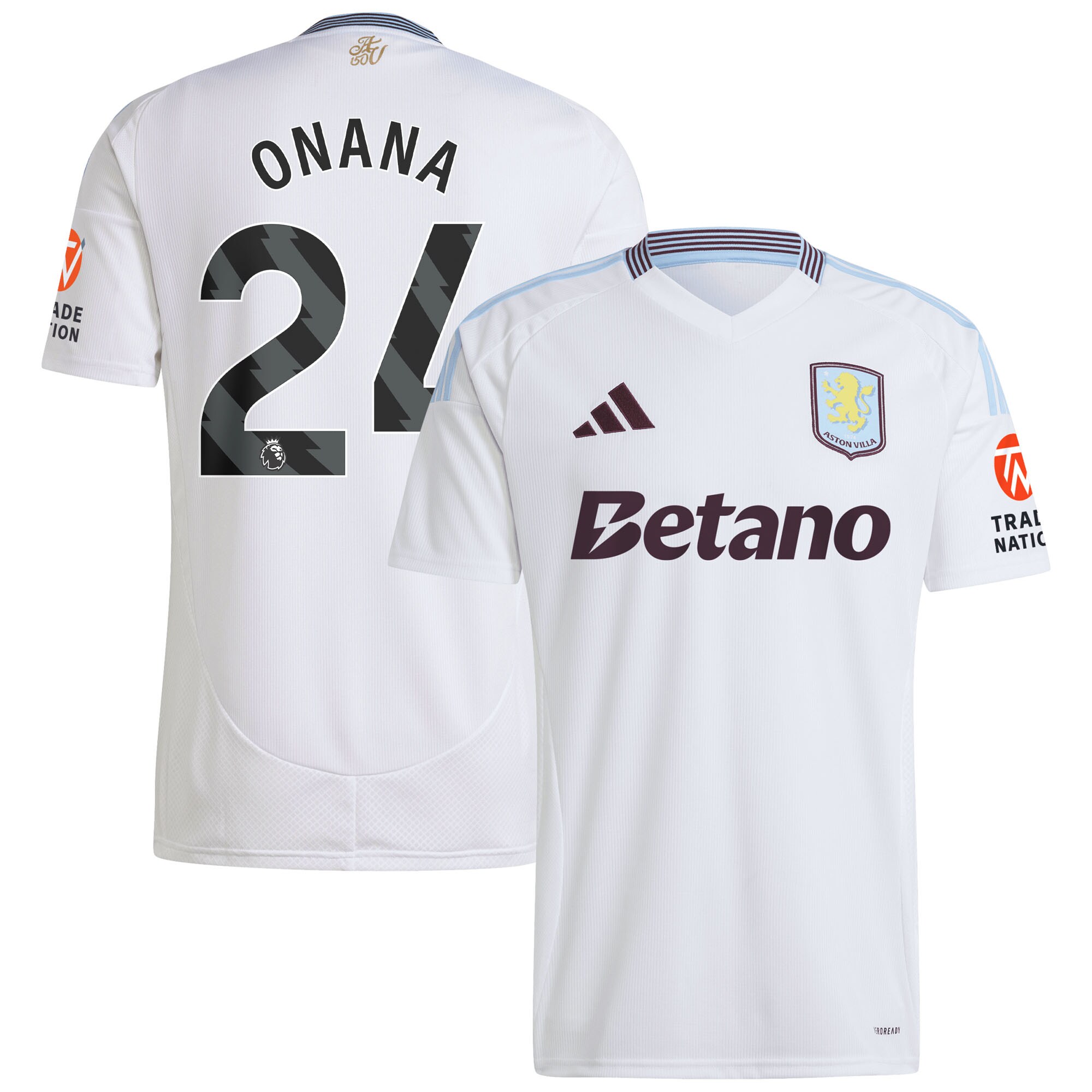 Aston Villa aston villa adidas away shirt 2024-25 with onana 24 printing Kits - Official Football Shirts & Training Gear
