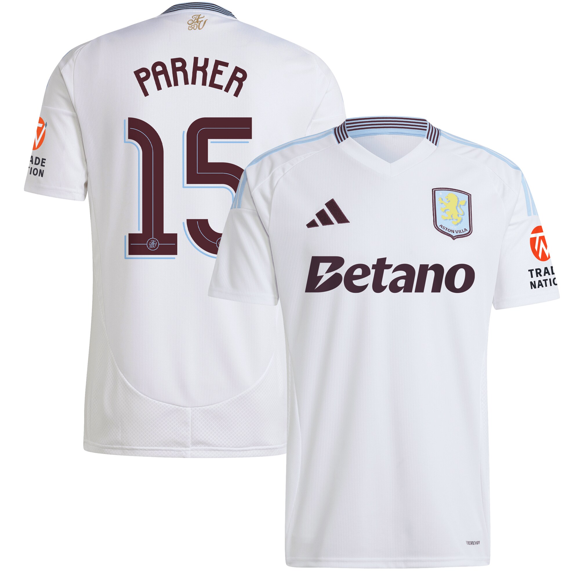 Aston Villa aston villa adidas away shirt 2024-25 with parker 15 cup printing Kits - Official Football Shirts & Training Gear