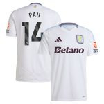 Aston Villa aston villa adidas away shirt 2024-25 with pau 14 printing Kits - Official Football Shirts & Training Gear