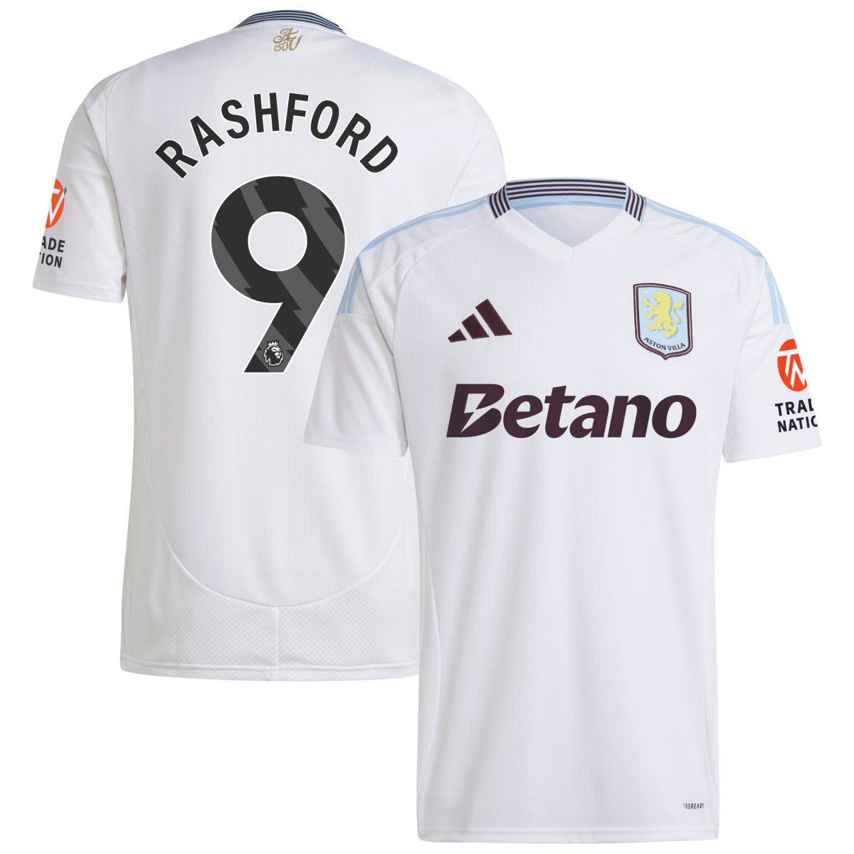 Aston Villa aston villa adidas away shirt 2024-25 with rashford 9 printing Kits - Official Football Shirts & Training Gear