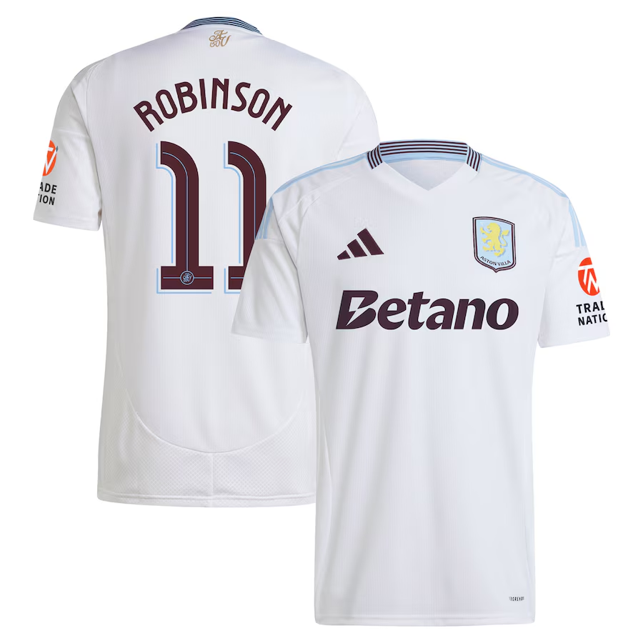 Aston Villa aston villa adidas away shirt 2024-25 with robinson 11 cup printing Kits - Official Football Shirts & Training Gear