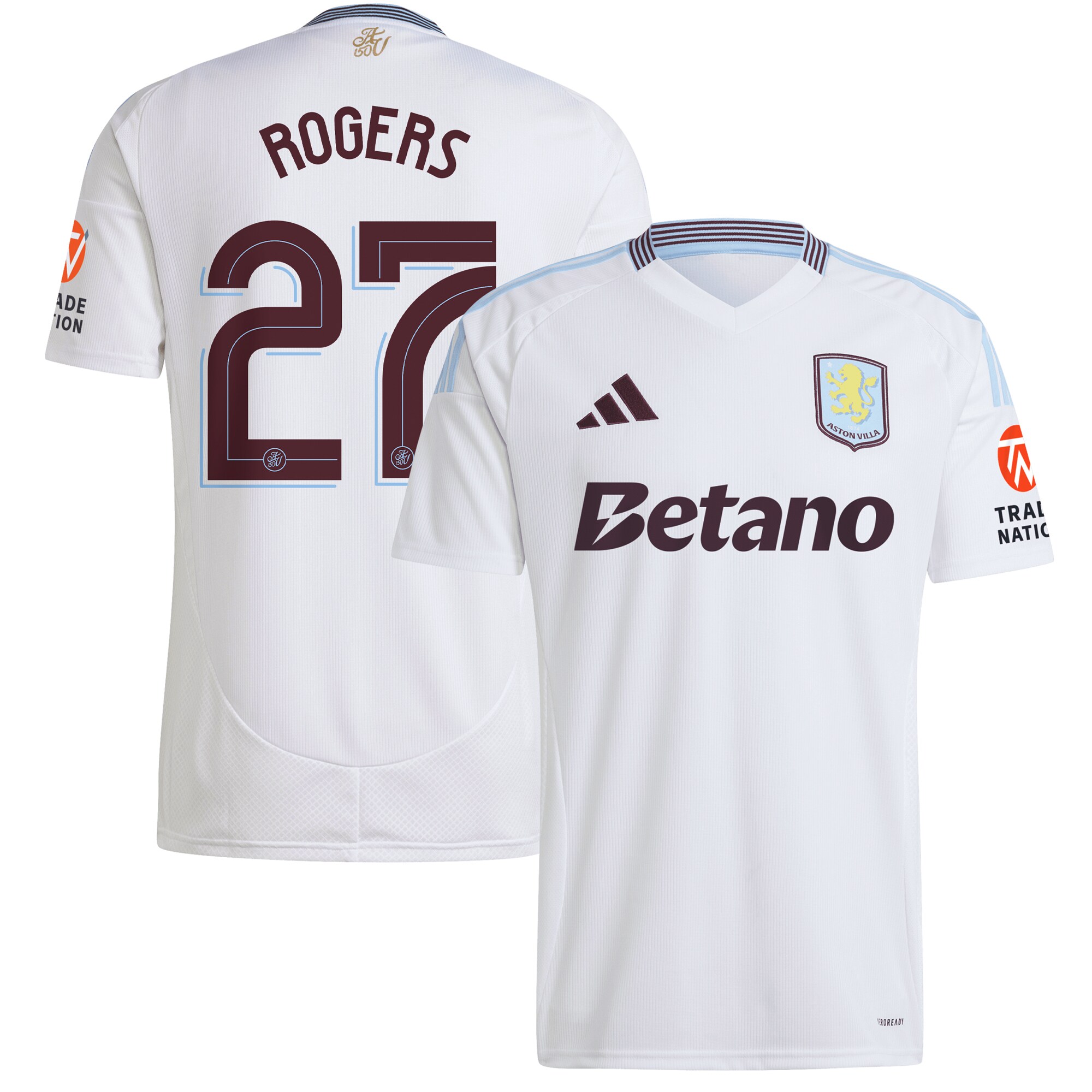 Aston Villa aston villa adidas away shirt 2024-25 with rogers 27 cup printing Kits - Official Football Shirts & Training Gear