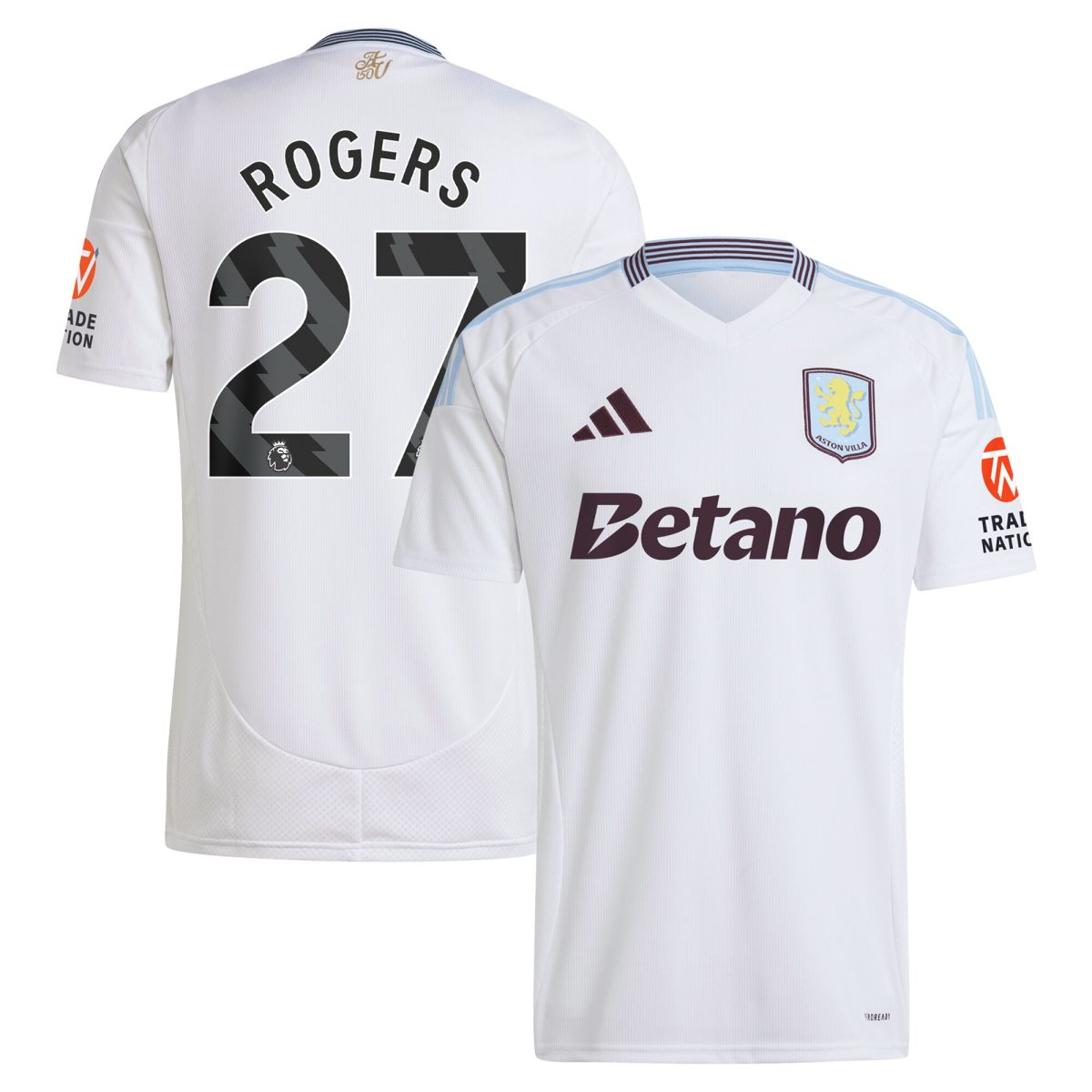 Aston Villa aston villa adidas away shirt 2024-25 with rogers 27 printing Kits - Official Football Shirts & Training Gear