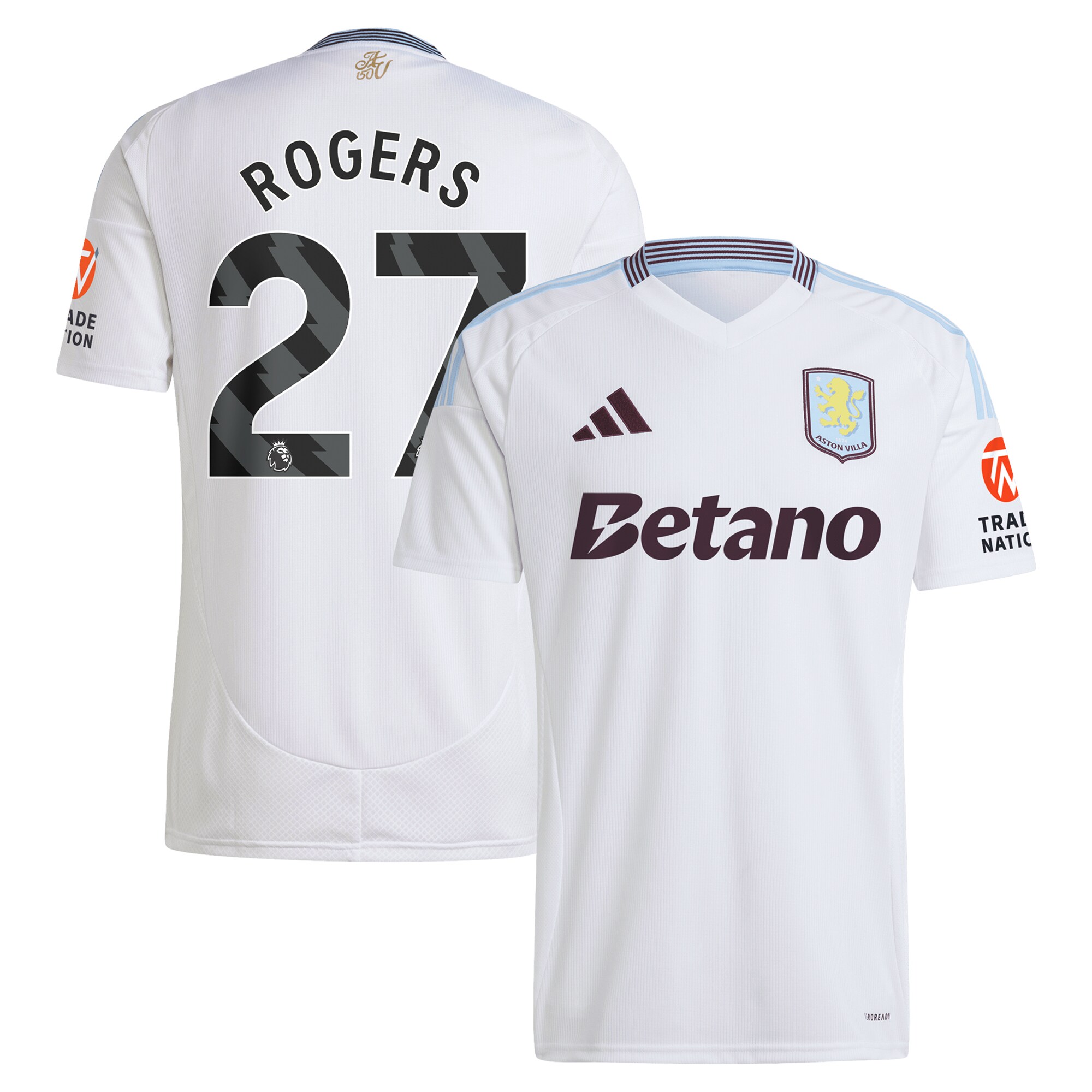 Aston Villa aston villa adidas away shirt 2024-25 with rogers 27 printing Kits - Official Football Shirts & Training Gear