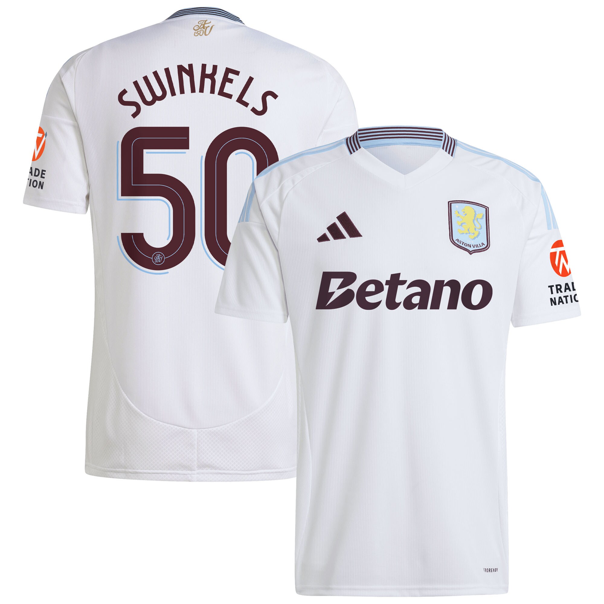 Aston Villa aston villa adidas away shirt 2024-25 with swinkels 50 cup printing Kits - Official Football Shirts & Training Gear