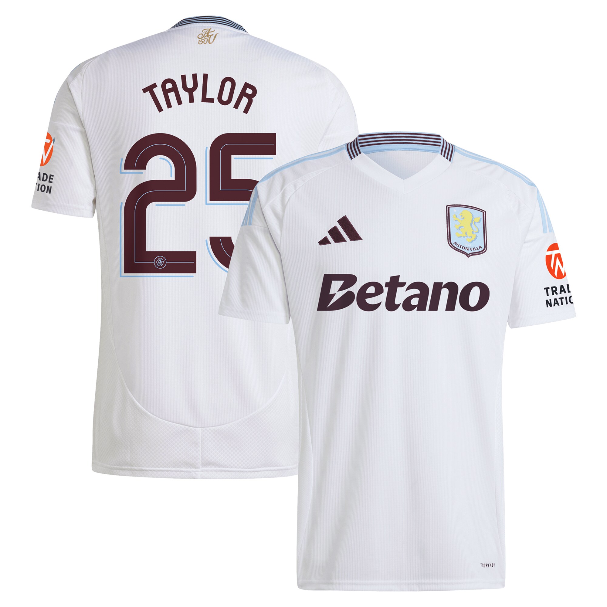 Aston Villa aston villa adidas away shirt 2024-25 with taylor 25 cup printing Kits - Official Football Shirts & Training Gear