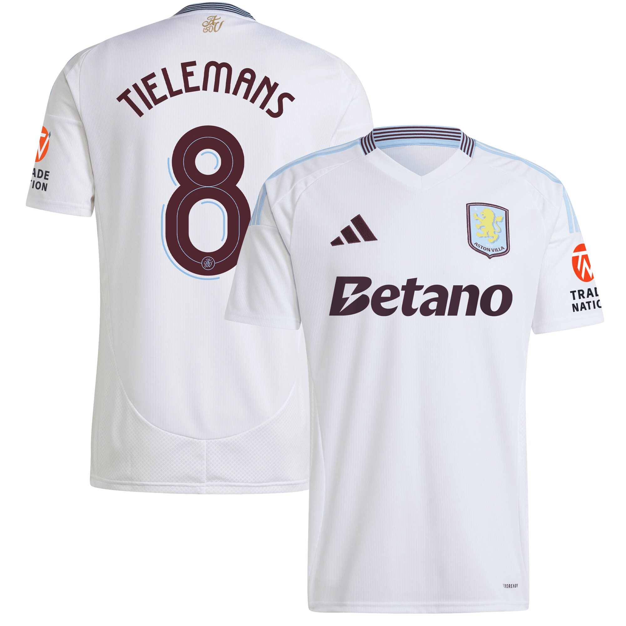 Aston Villa aston villa adidas away shirt 2024-25 with tielemans 8 cup printing Kits - Official Football Shirts & Training Gear