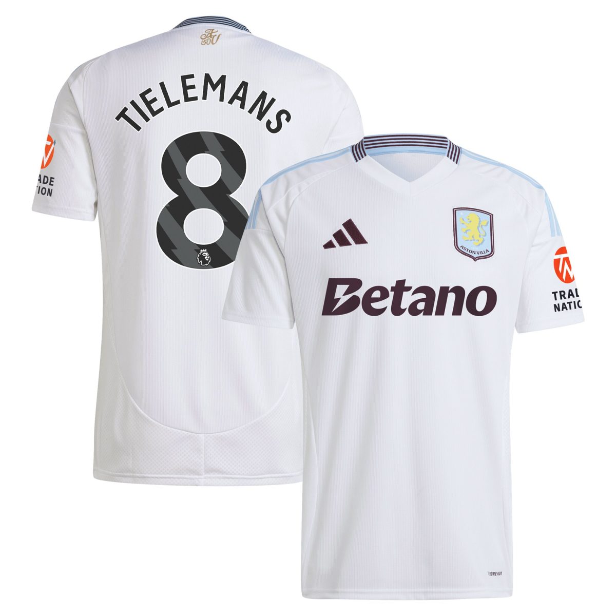 Aston Villa aston villa adidas away shirt 2024-25 with tielemans 8 printing Kits - Official Football Shirts & Training Gear