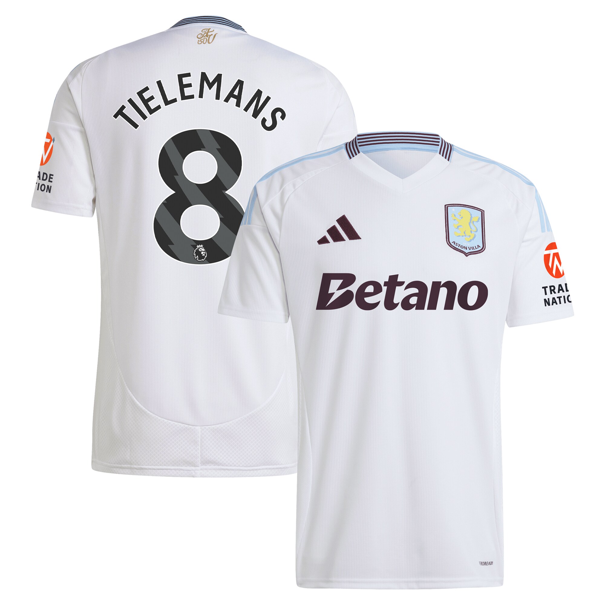 Aston Villa aston villa adidas away shirt 2024-25 with tielemans 8 printing Kits - Official Football Shirts & Training Gear