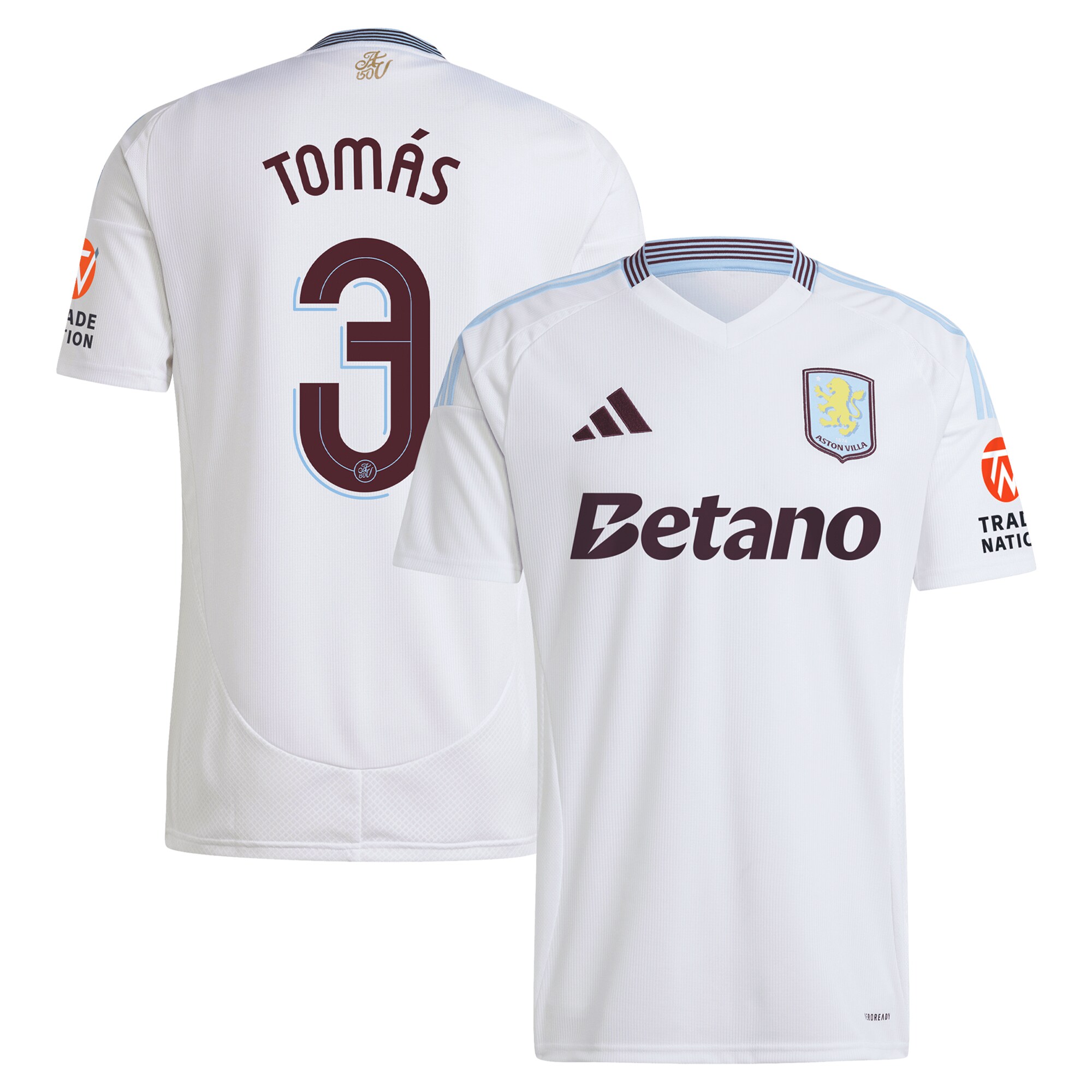 Aston Villa aston villa adidas away shirt 2024-25 with tomás 3 cup printing Kits - Official Football Shirts & Training Gear