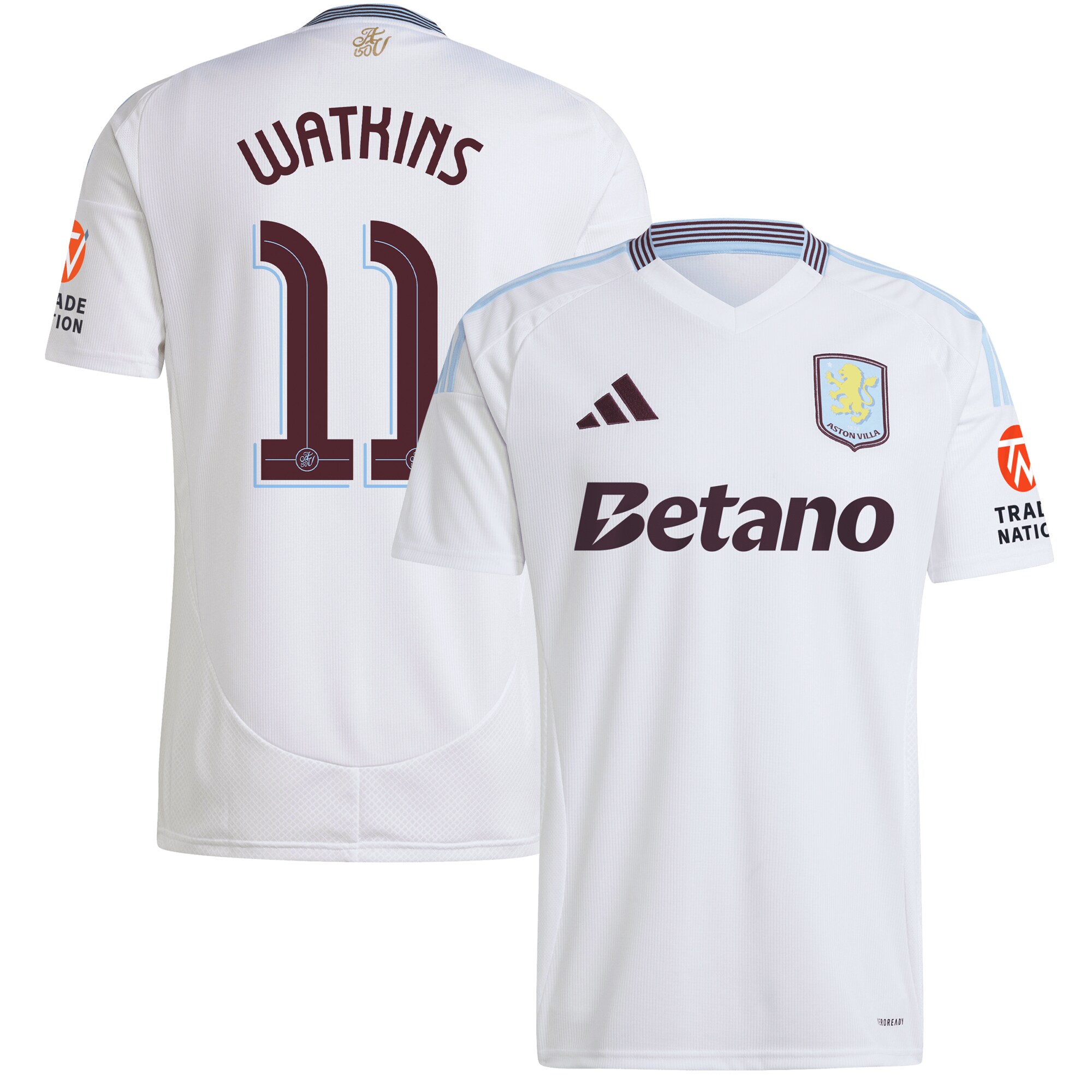 Aston Villa aston villa adidas away shirt 2024-25 with watkins 11 cup printing Kits - Official Football Shirts & Training Gear