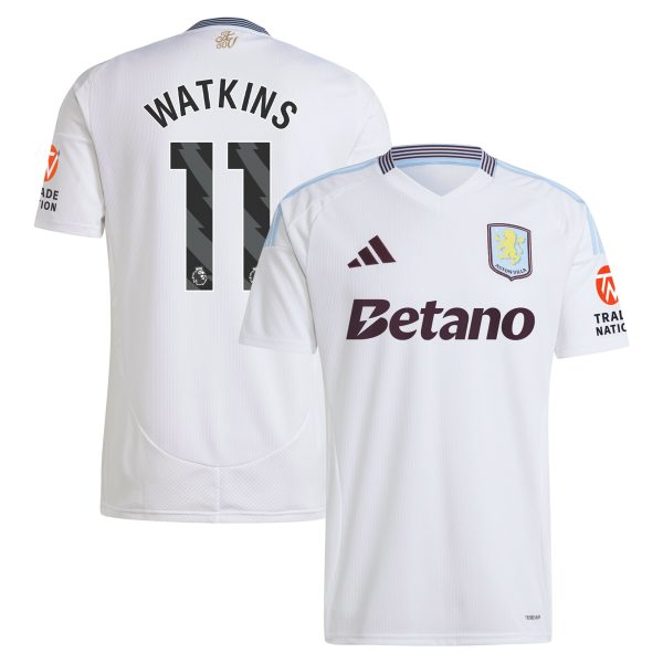 Aston Villa aston villa adidas away shirt 2024-25 with watkins 11 printing Kits - Official Football Shirts & Training Gear