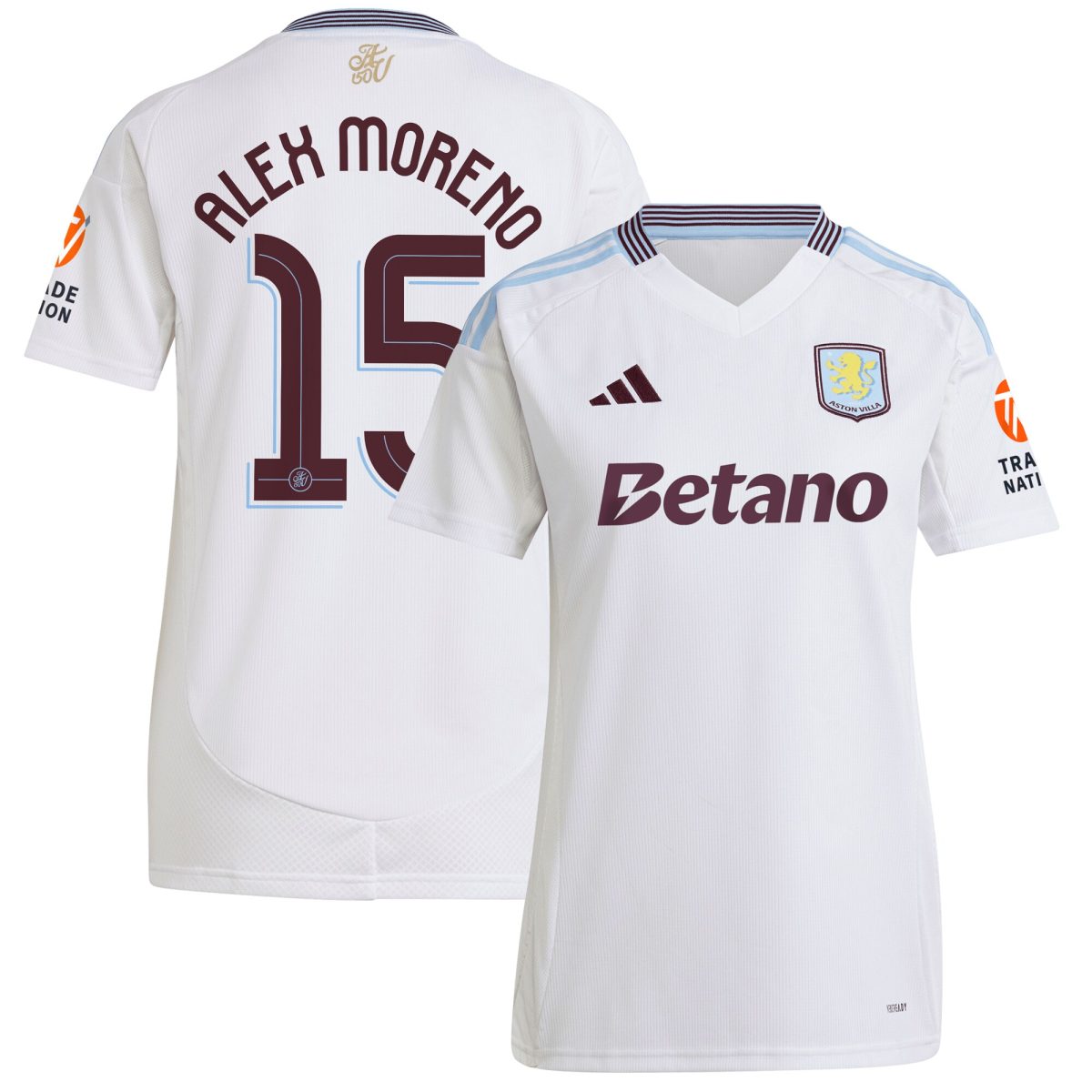 Aston Villa aston villa adidas away shirt 2024-25 – womens with alex moreno 15 cup printing Kits - Official Football Shirts & Training Gear