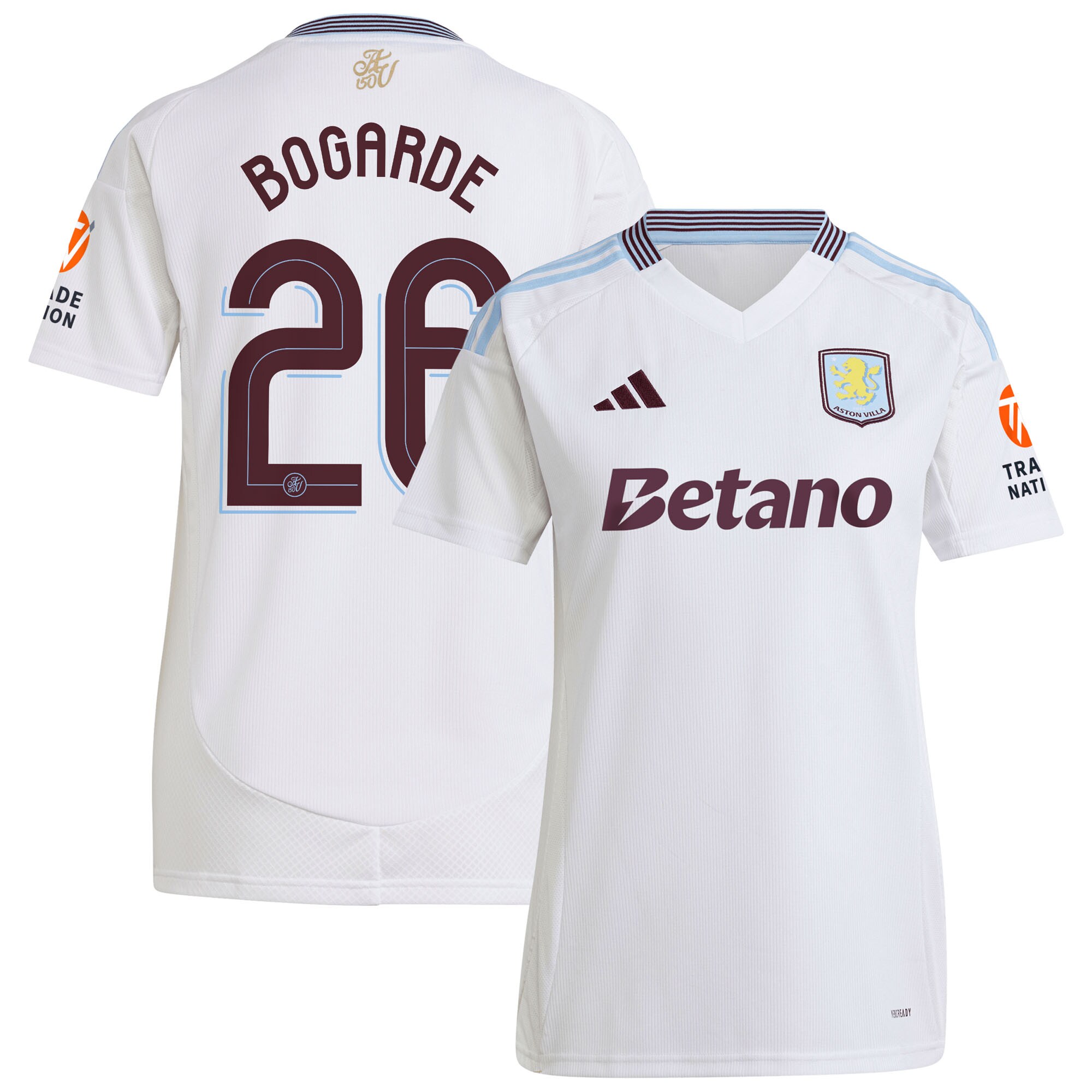 Aston Villa aston villa adidas away shirt 2024-25 – womens with bogarde 26 cup printing Kits - Official Football Shirts & Training Gear
