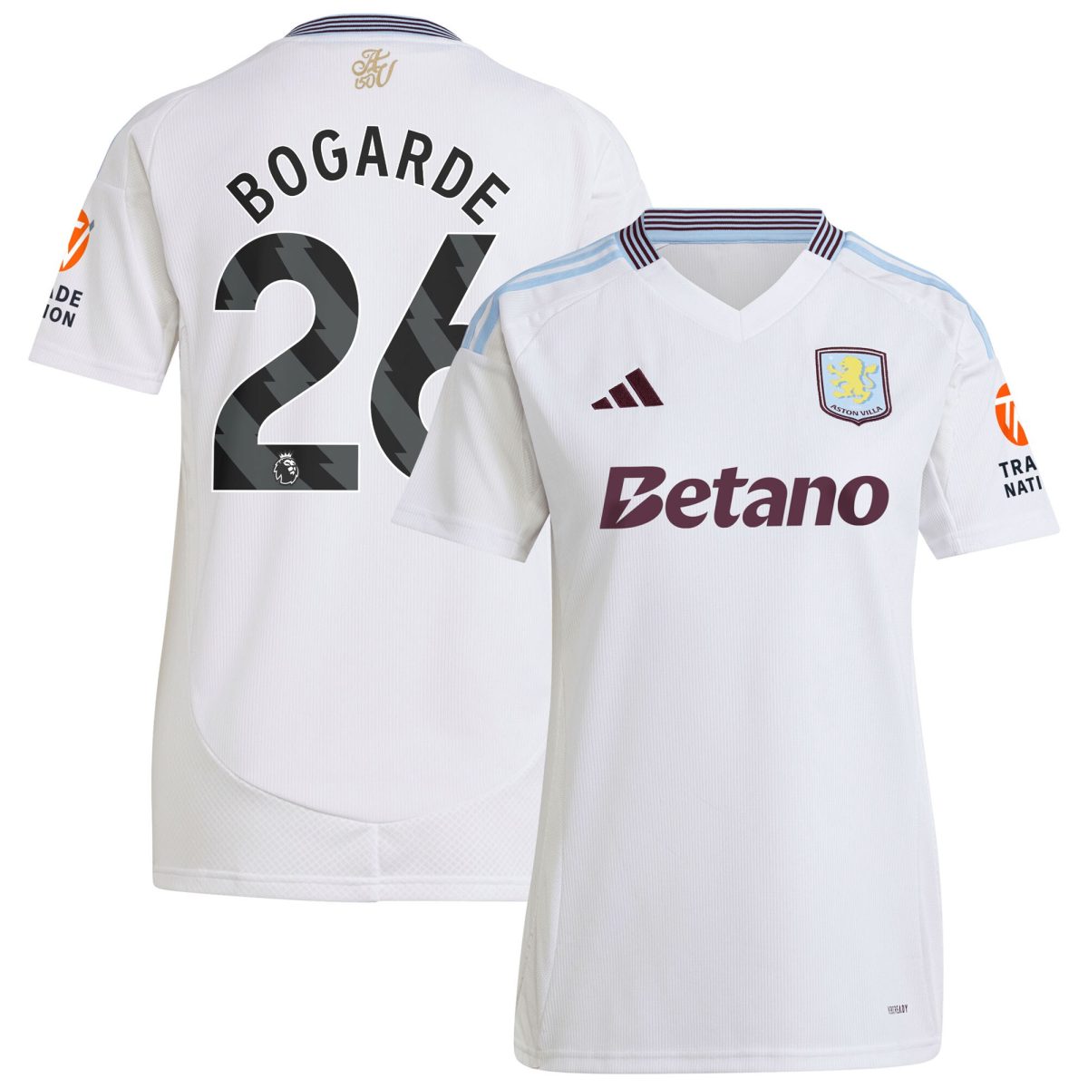 Aston Villa aston villa adidas away shirt 2024-25 – womens with bogarde 26 printing Kits - Official Football Shirts & Training Gear